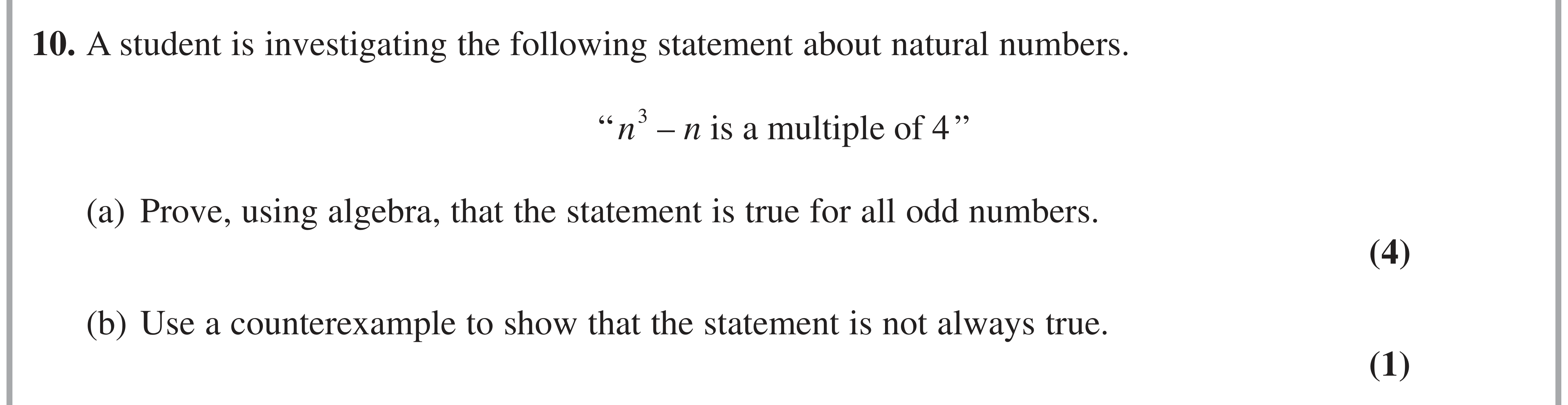 Question 10 — Proof — Edexcel AS Maths November 2021