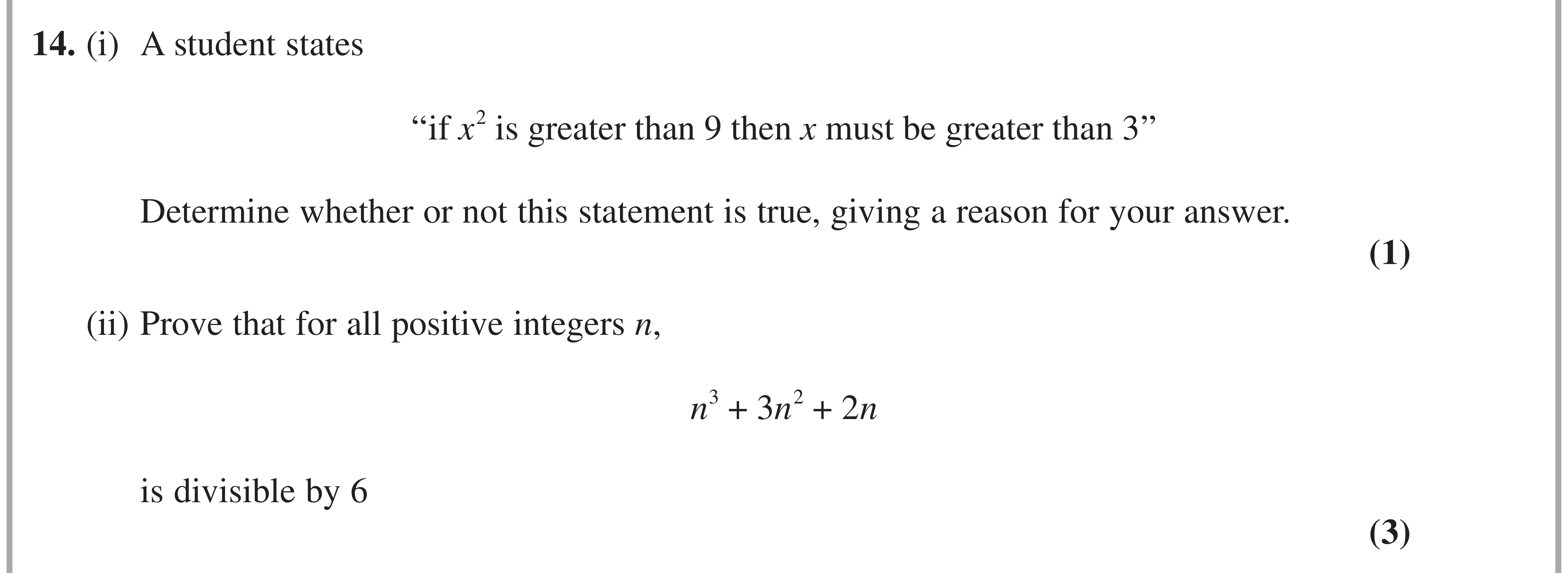 Question 14 — Proof — Edexcel AS Maths June 2022