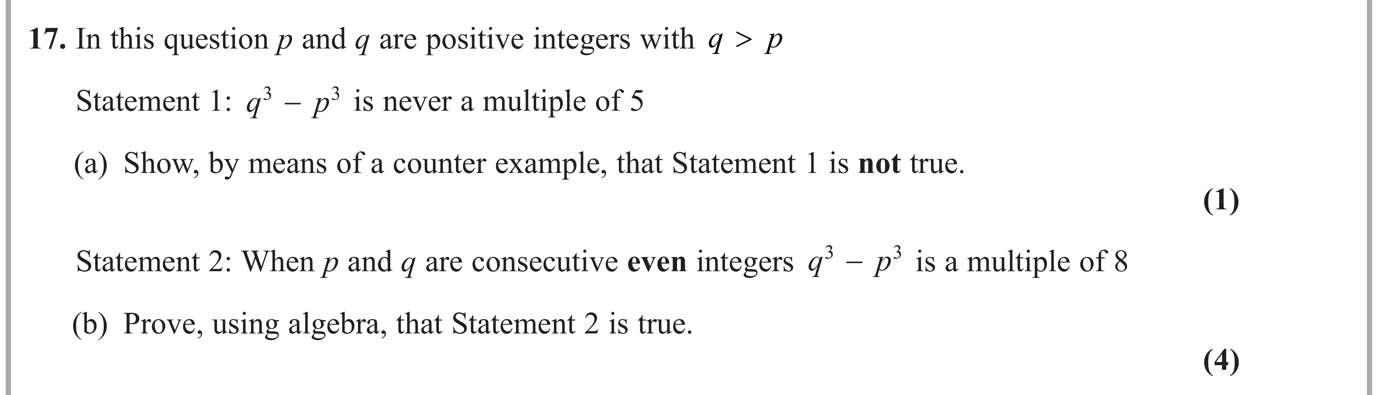 Question 17 — Proof — Edexcel AS Maths June 2023