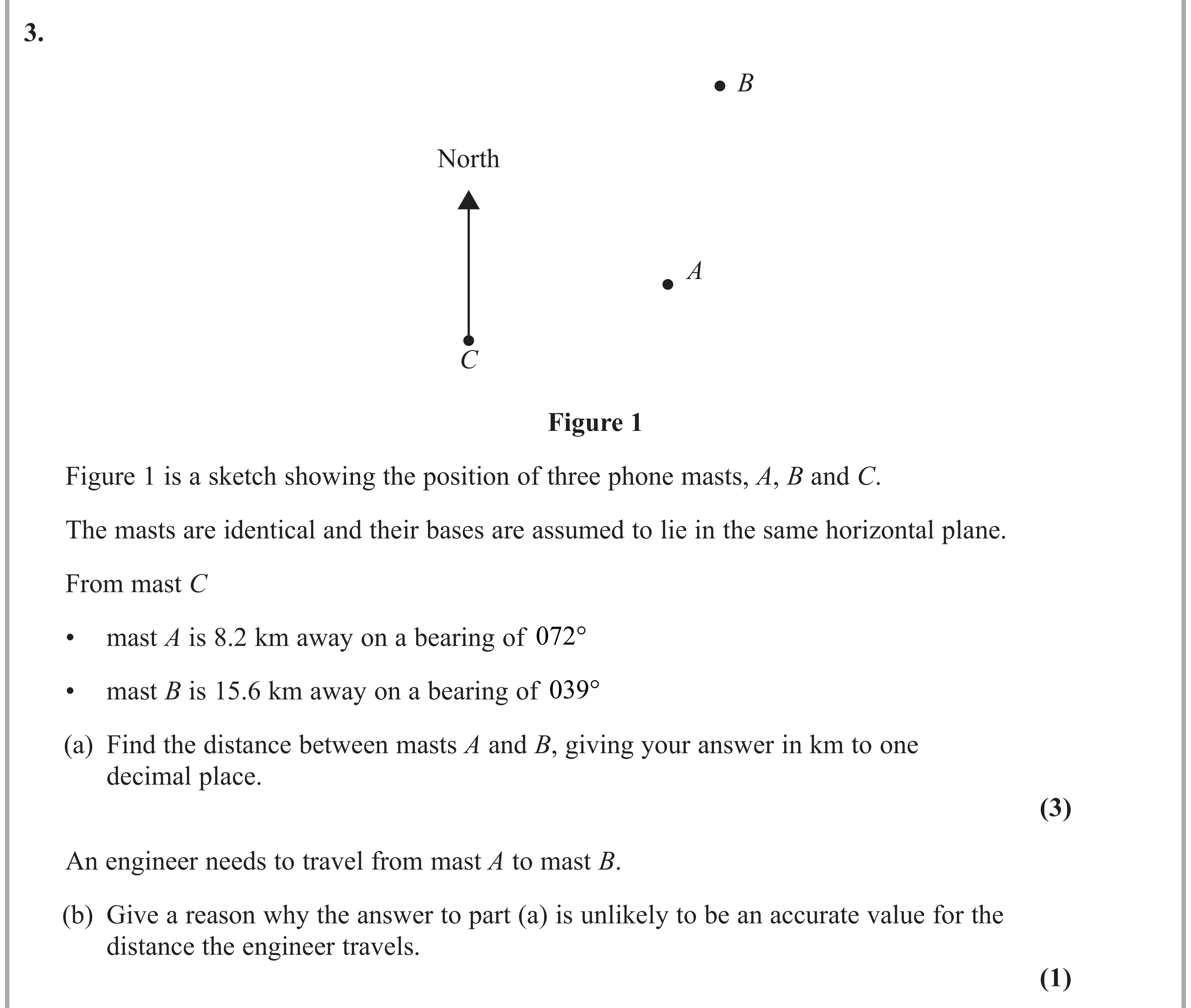 Question 3 — Triangles — Edexcel AS Maths June 2023