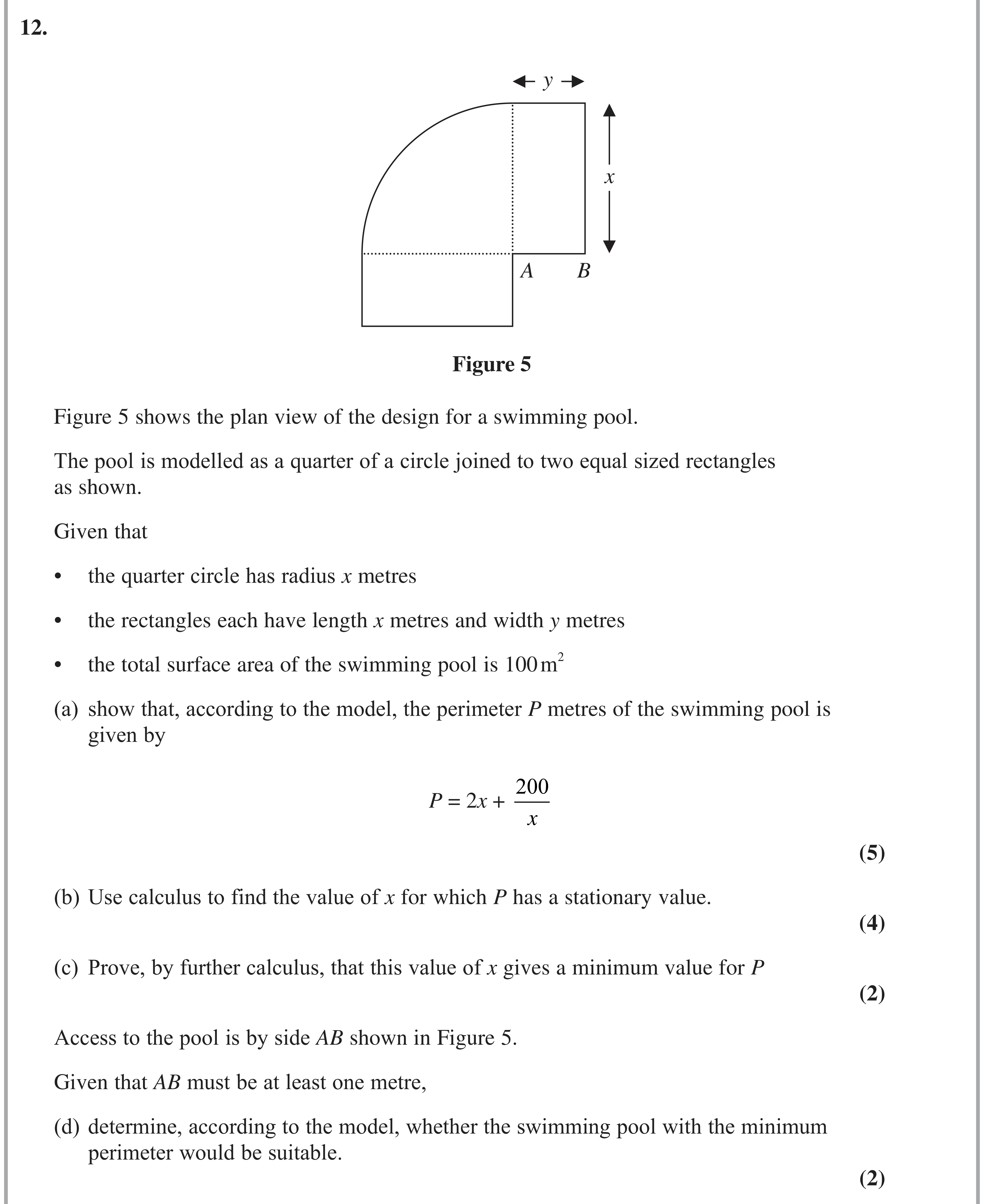Question 12 — Differentiation — Edexcel AS Maths June 2024