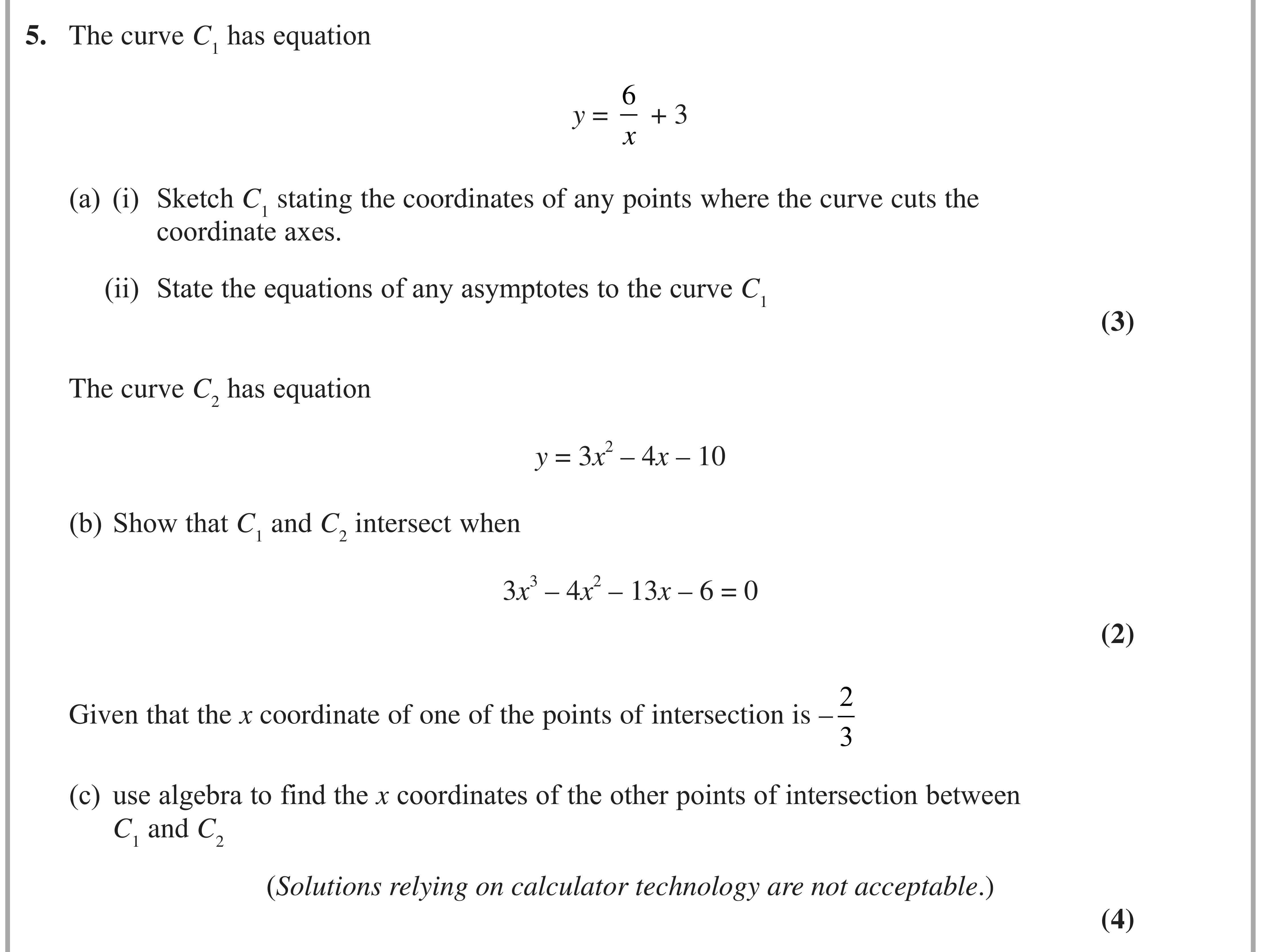Question 5 — Reciprocal Graphs, Graph Sketching, Algebra — Edexcel AS Maths June 2024
