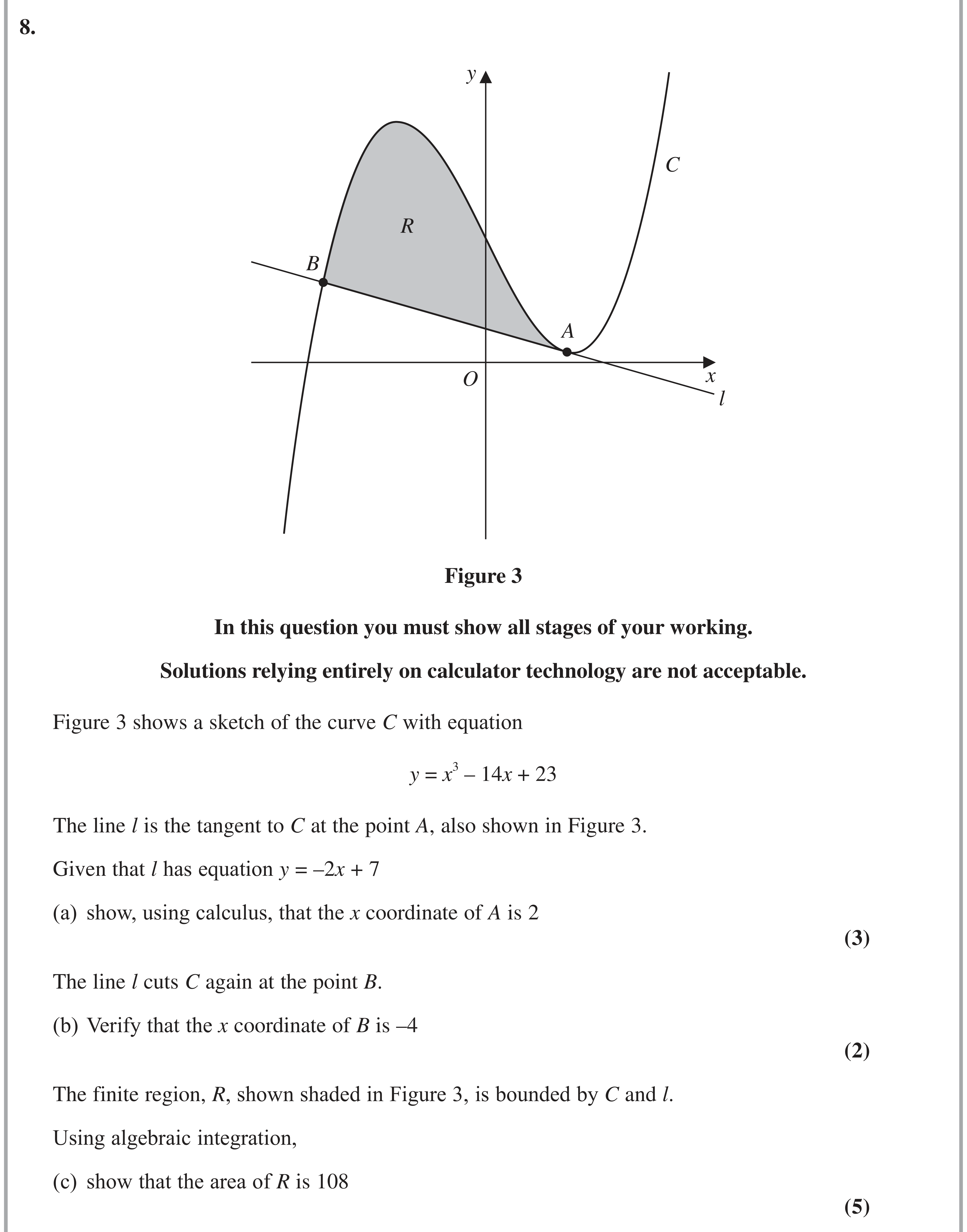 Question 8 — Integration, Differentiation — Edexcel AS Maths June 2024