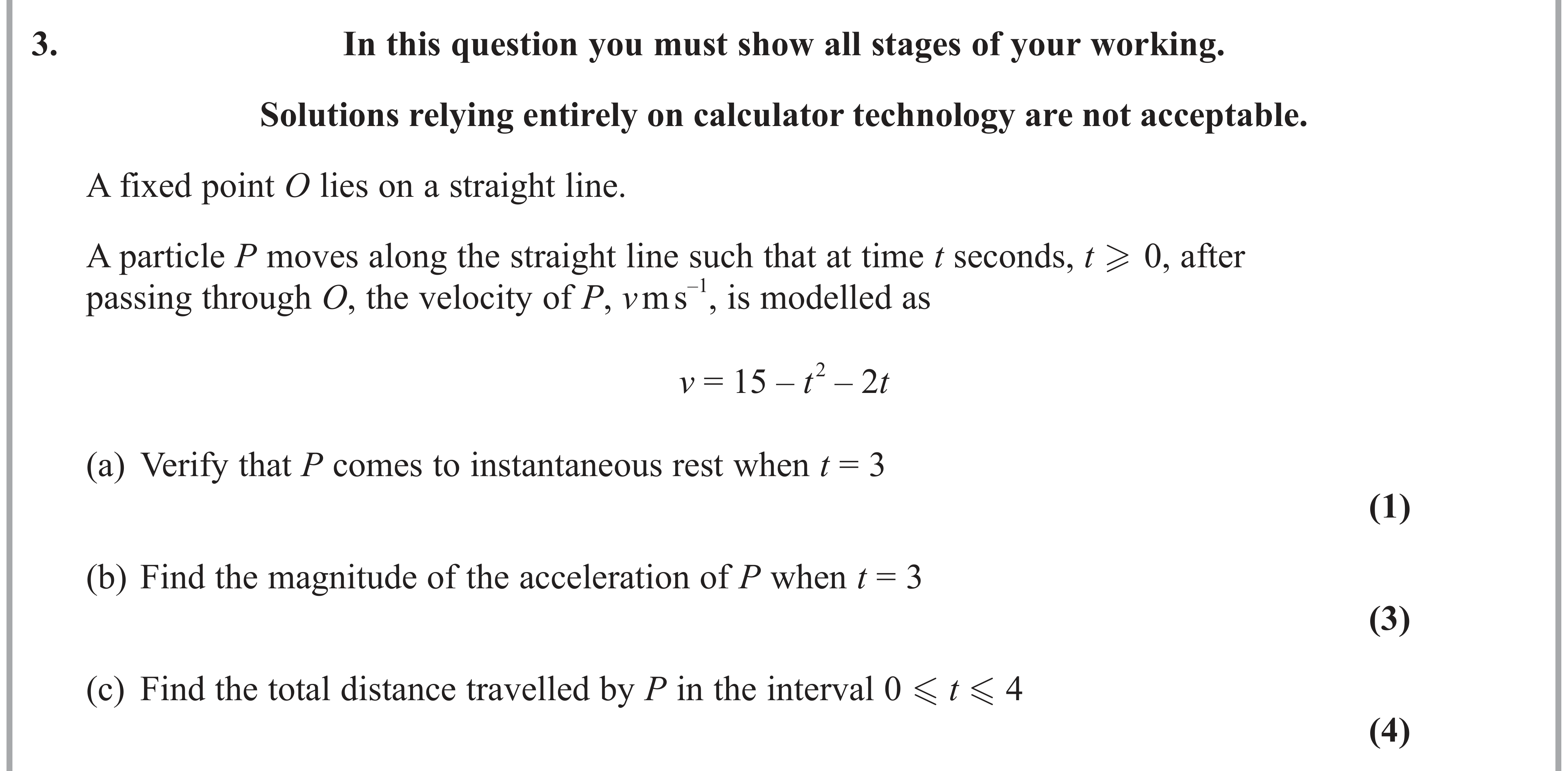Question 3 — Variable Acceleration 1d — Edexcel AS Maths June 2023