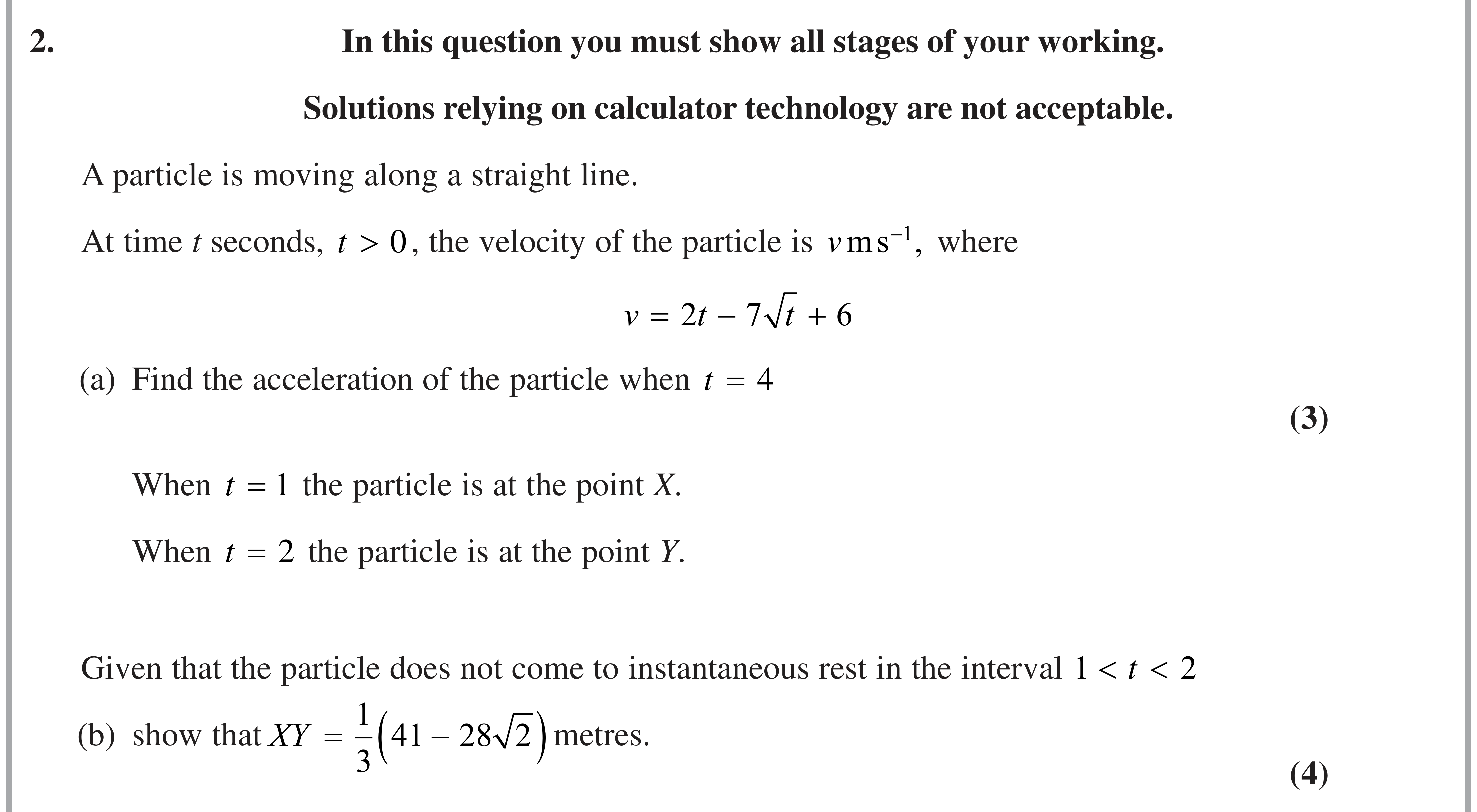 Question 2 — Variable Acceleration 1d — Edexcel AS Maths June 2024
