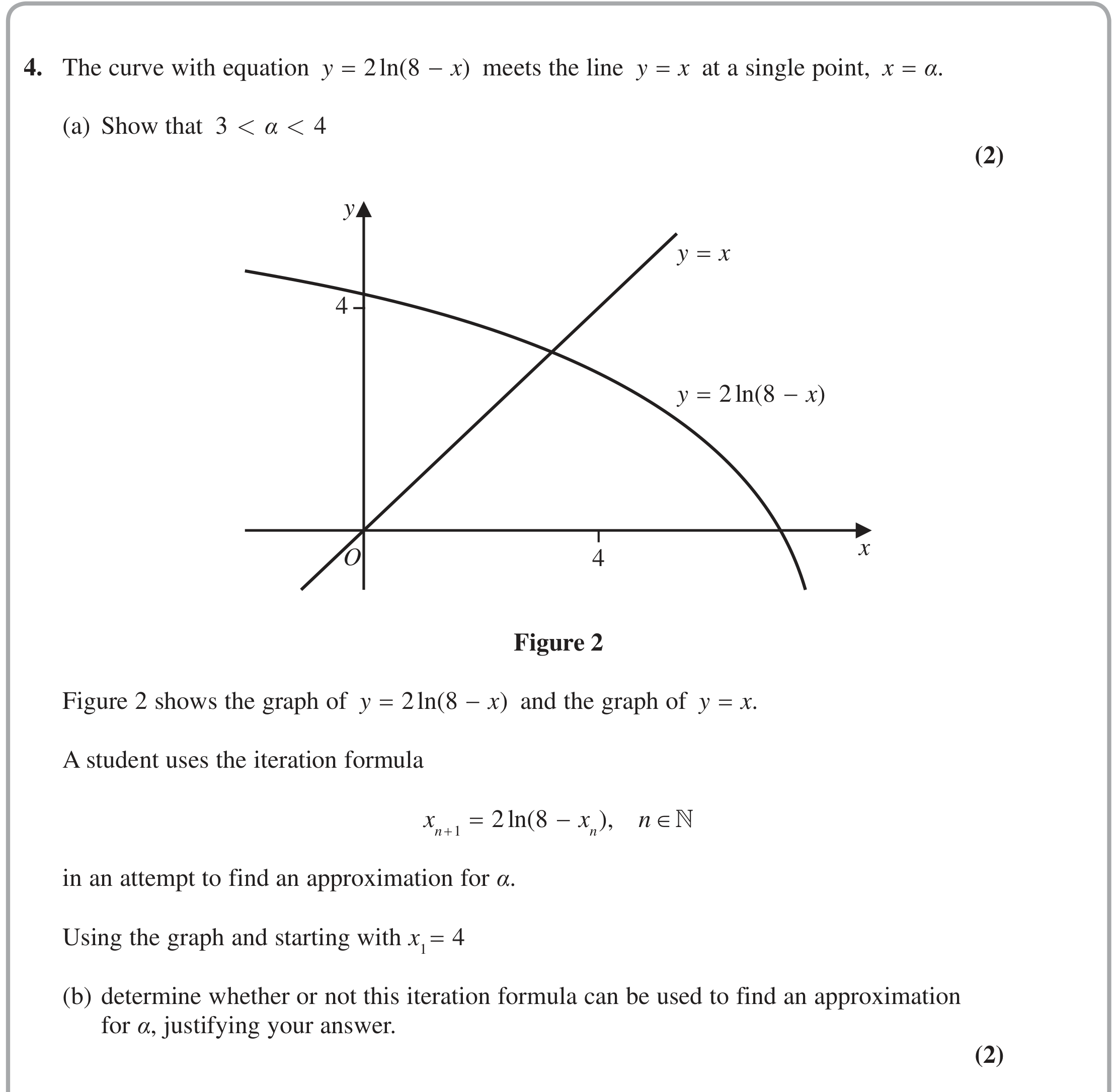 Question 4 — Numerical Methods — Edexcel June 2018