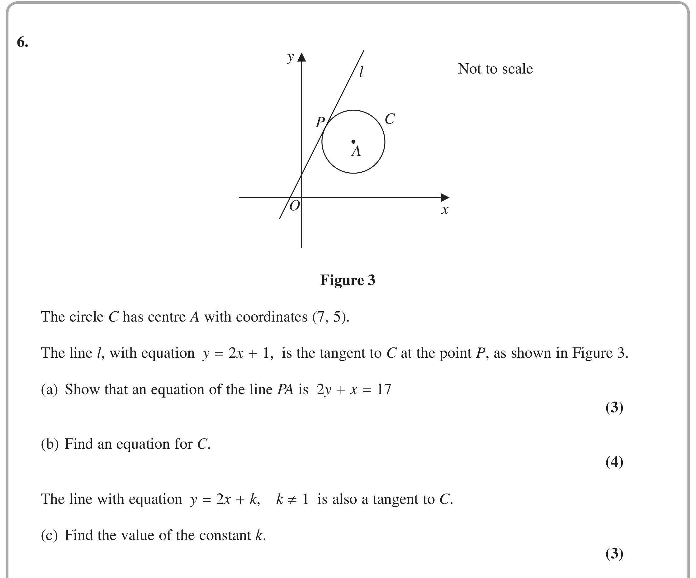 Question 6 — Circles — Edexcel June 2018