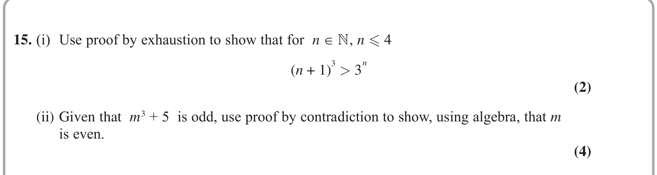 Question 15 — Proof — Edexcel October 2021