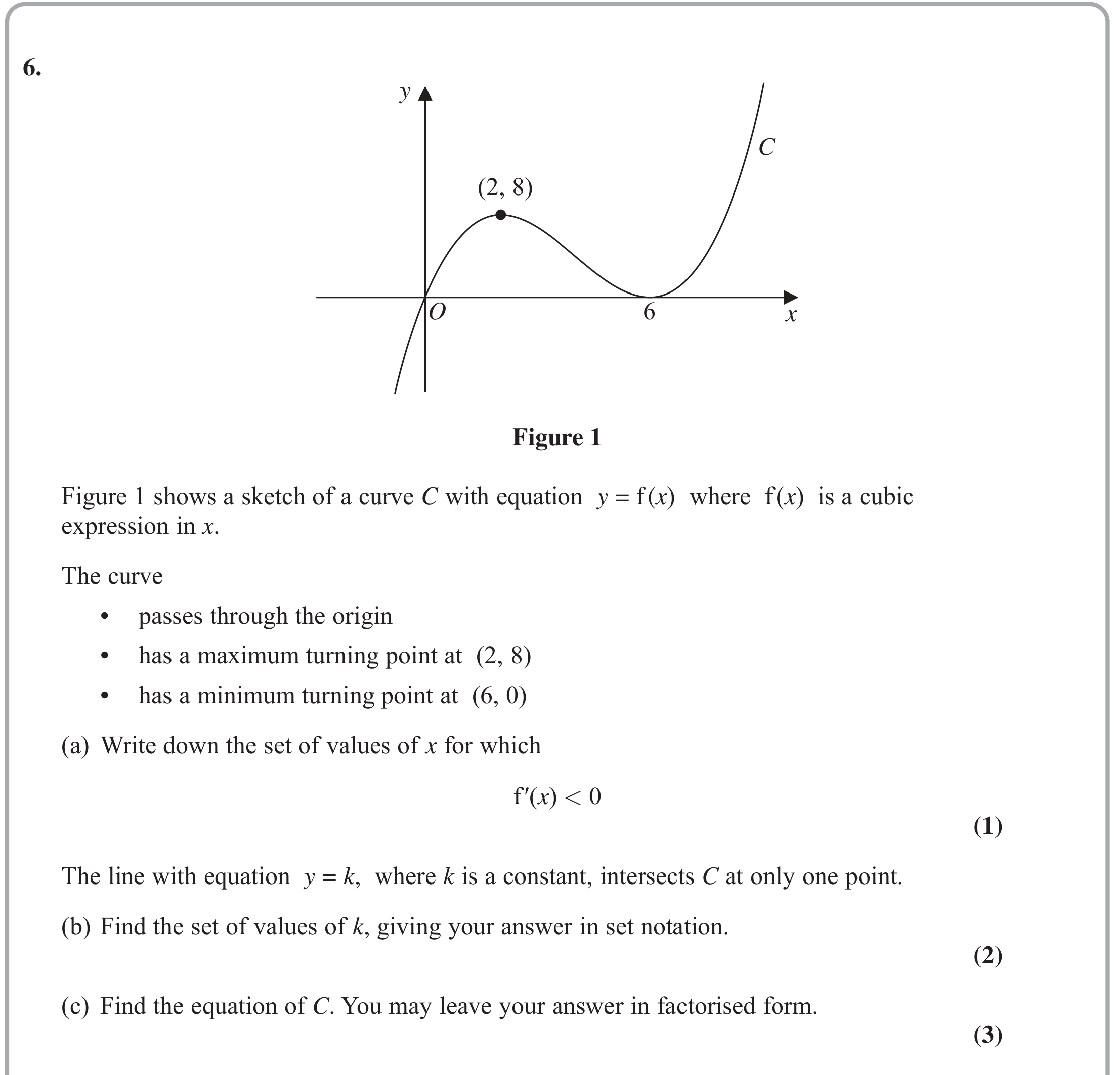 Question 6 — Differentiation — Edexcel June 2022