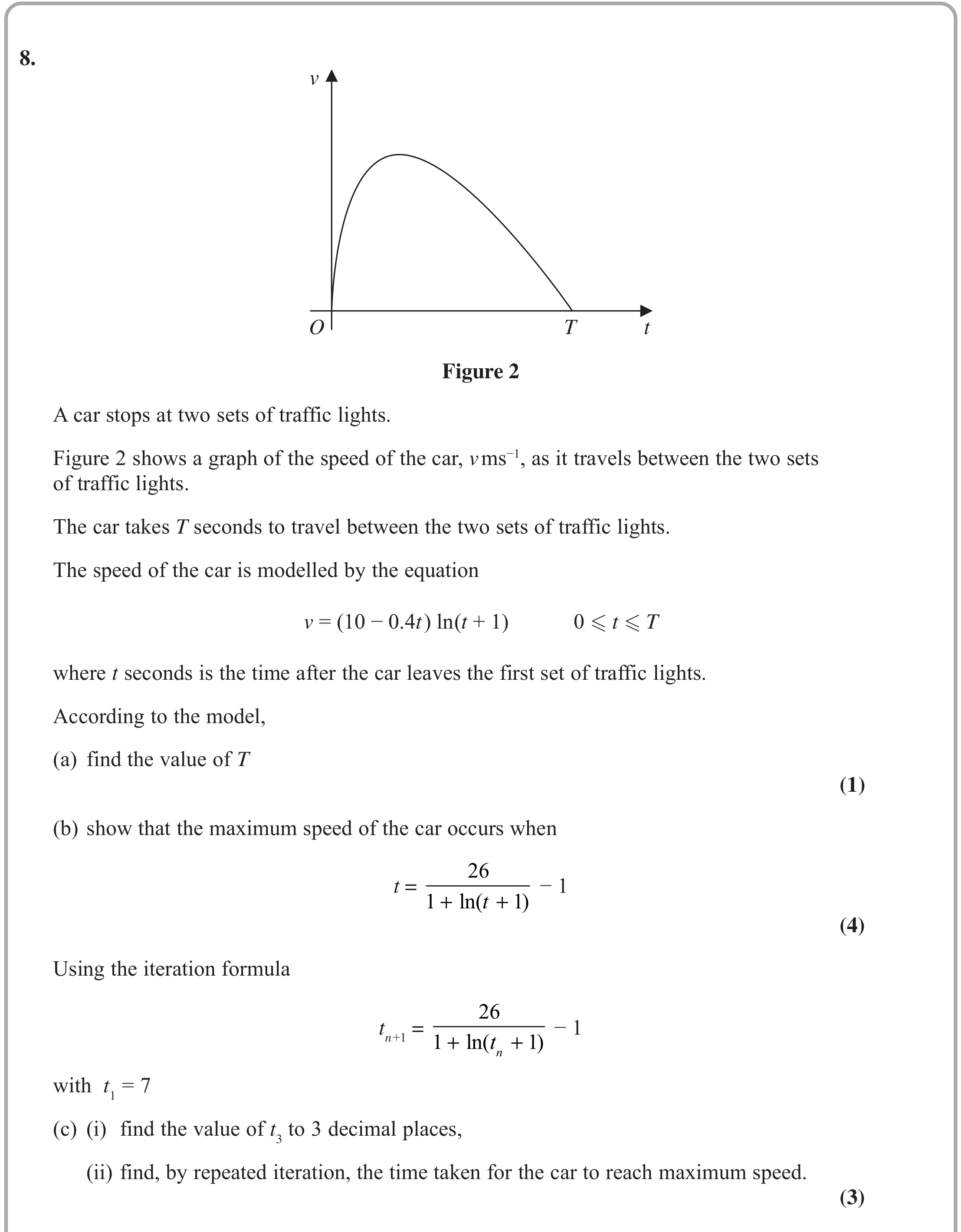 Question 8 — Differentiation, Numerical Methods — Edexcel June 2022
