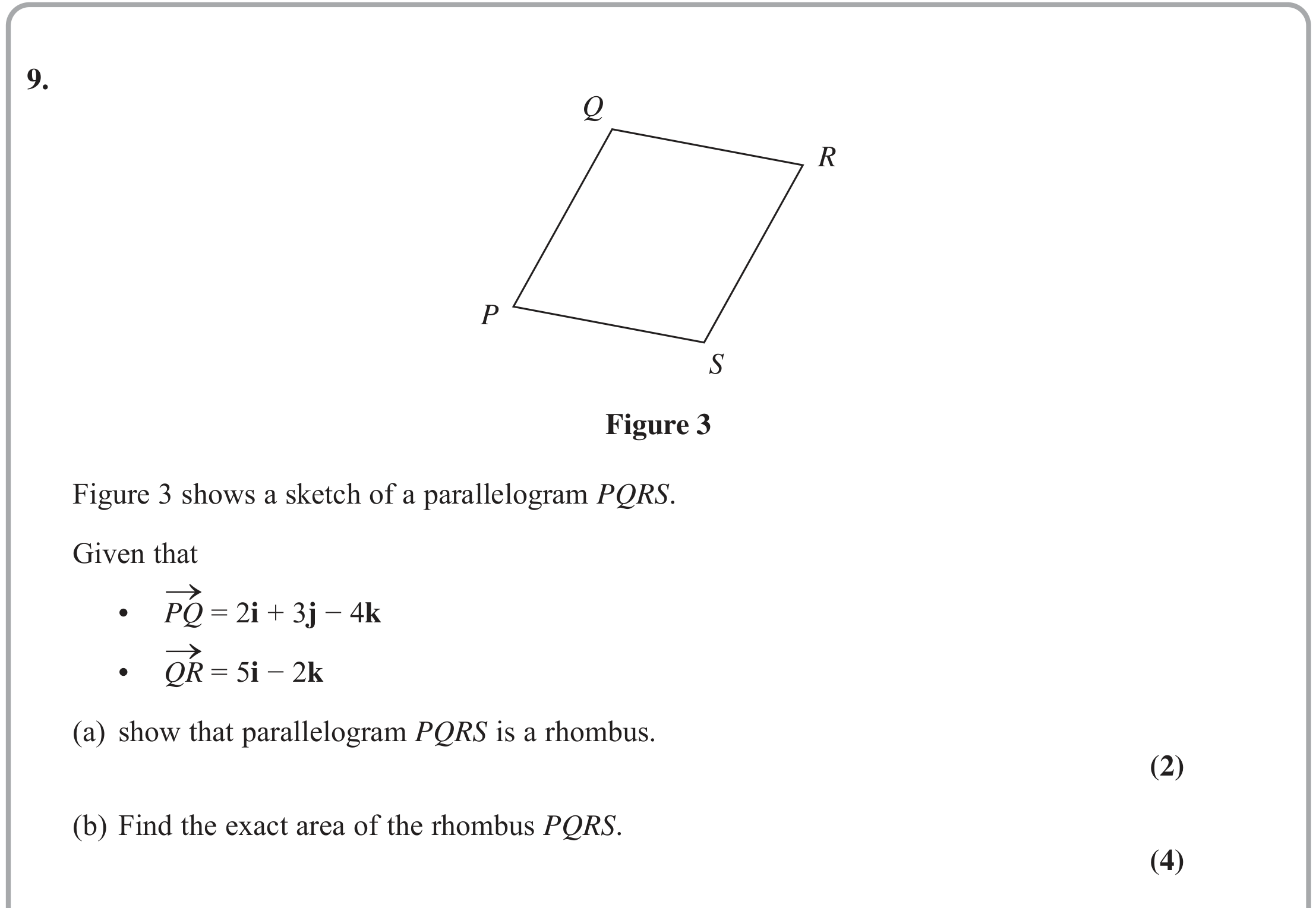 Question 9 — Vectors — Edexcel June 2022