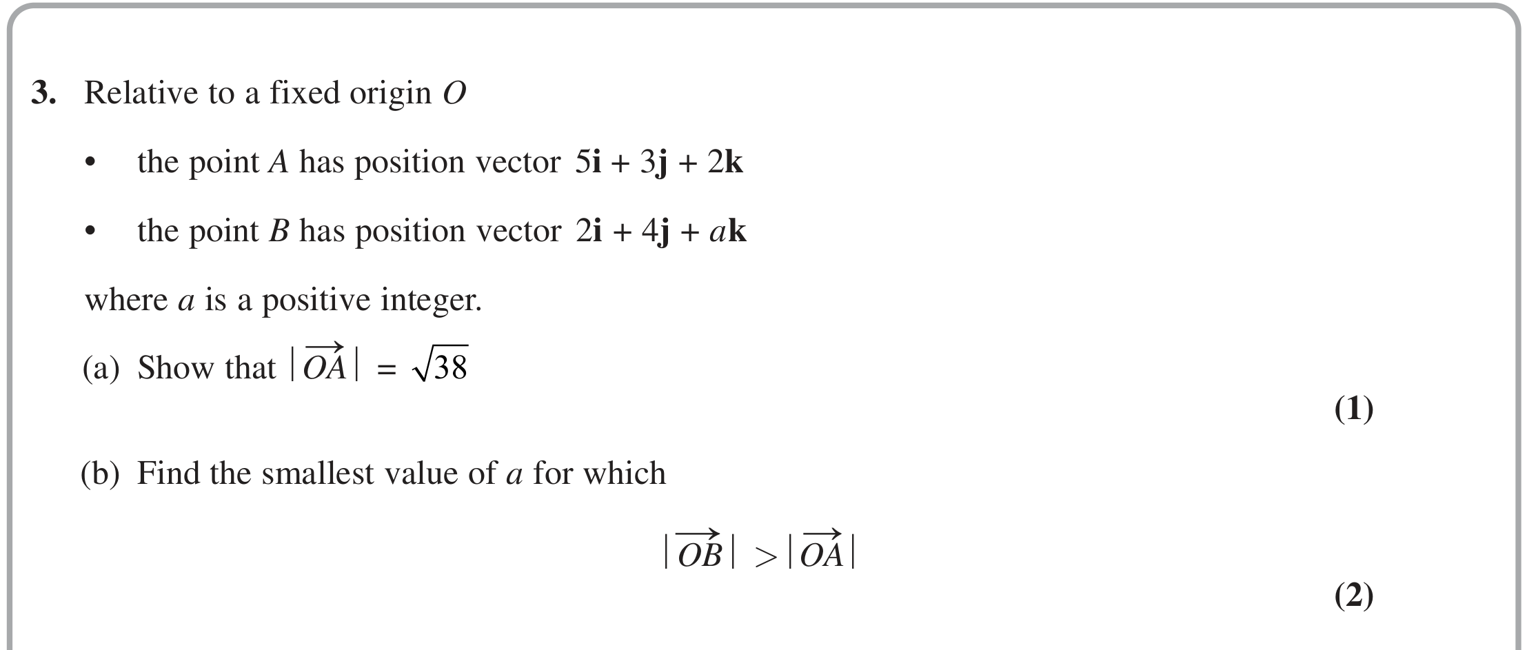 Question 3 — Vectors — Edexcel June 2023