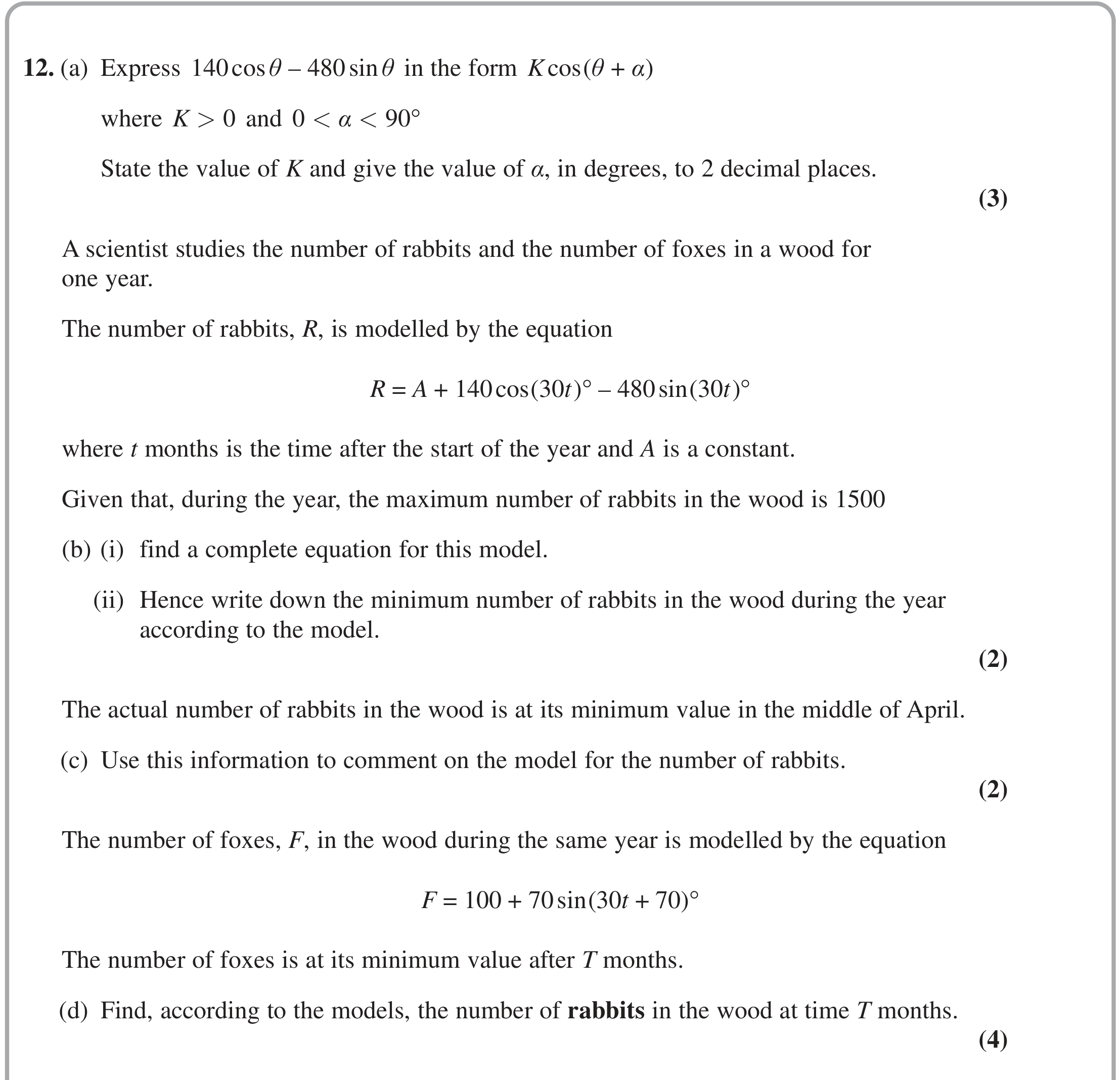 Question 12 — Trig — Edexcel June 2024