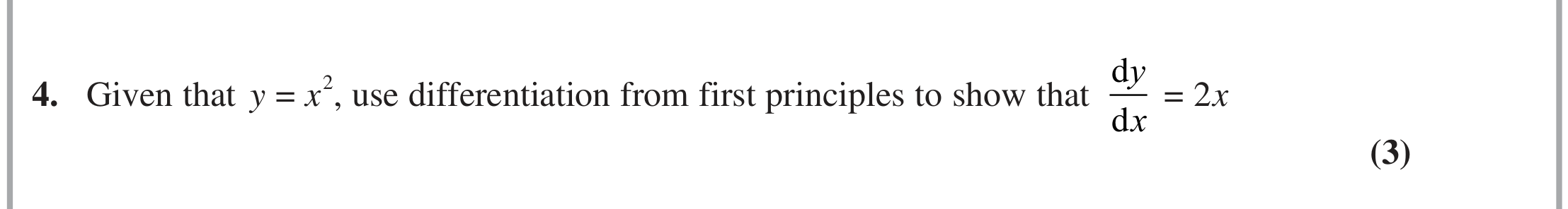 Question 4 — Differentiation — Edexcel June 2024