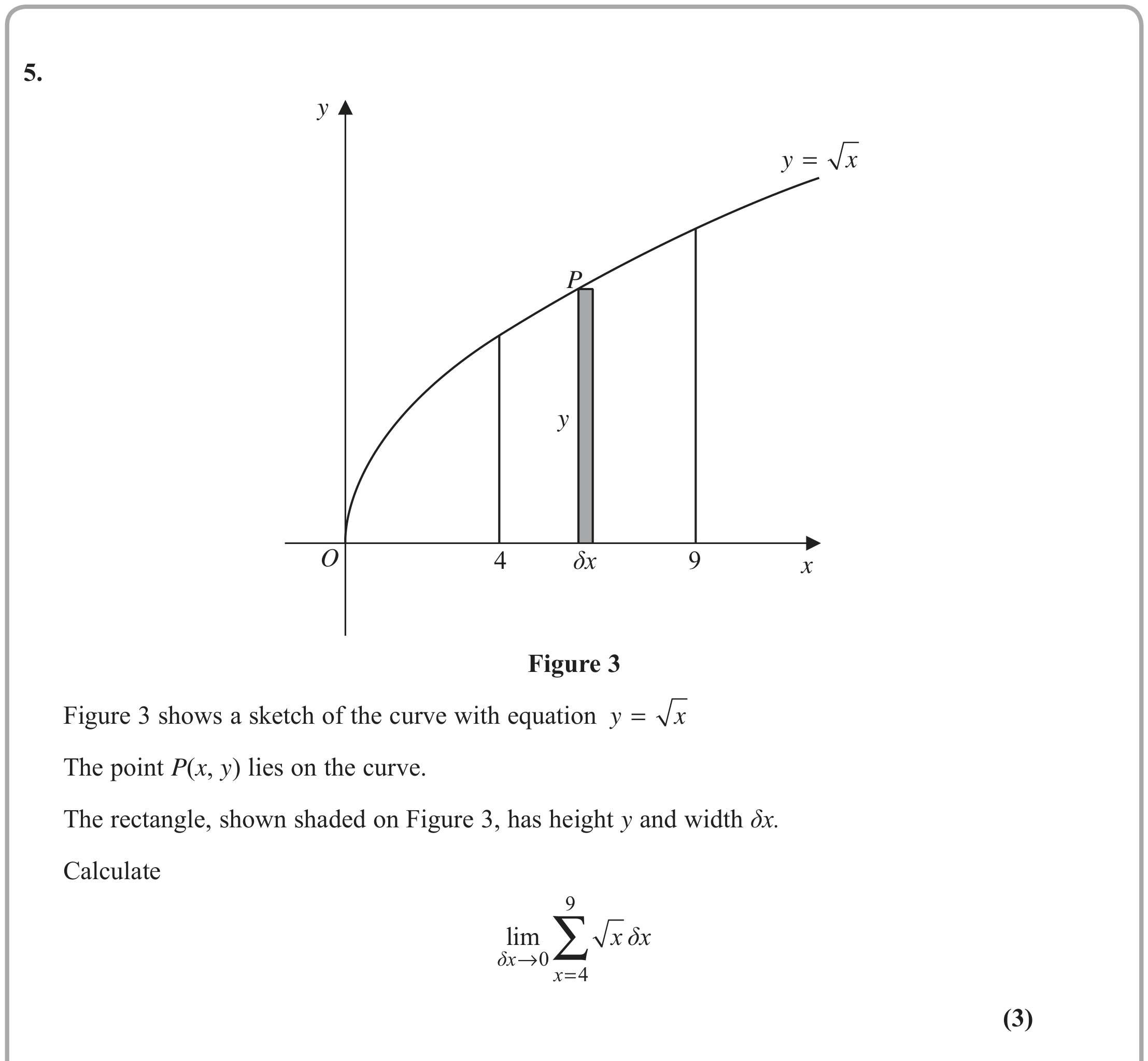 Question 5 — Integration — Edexcel June 2019