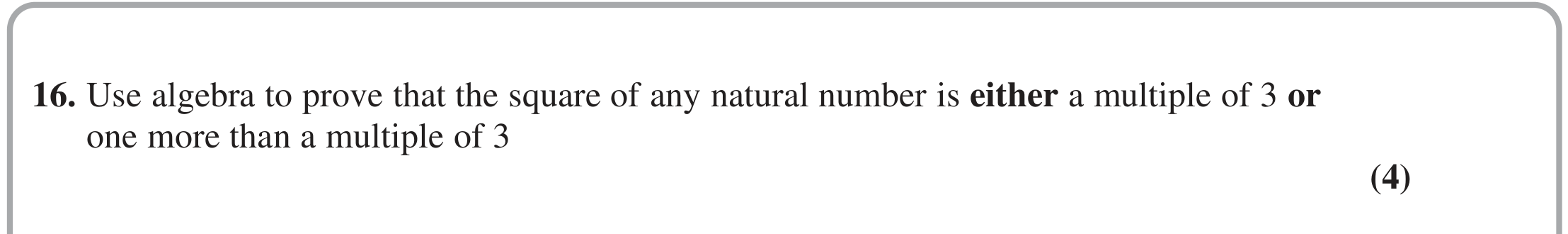 Question 16 — Proof — Edexcel October 2020