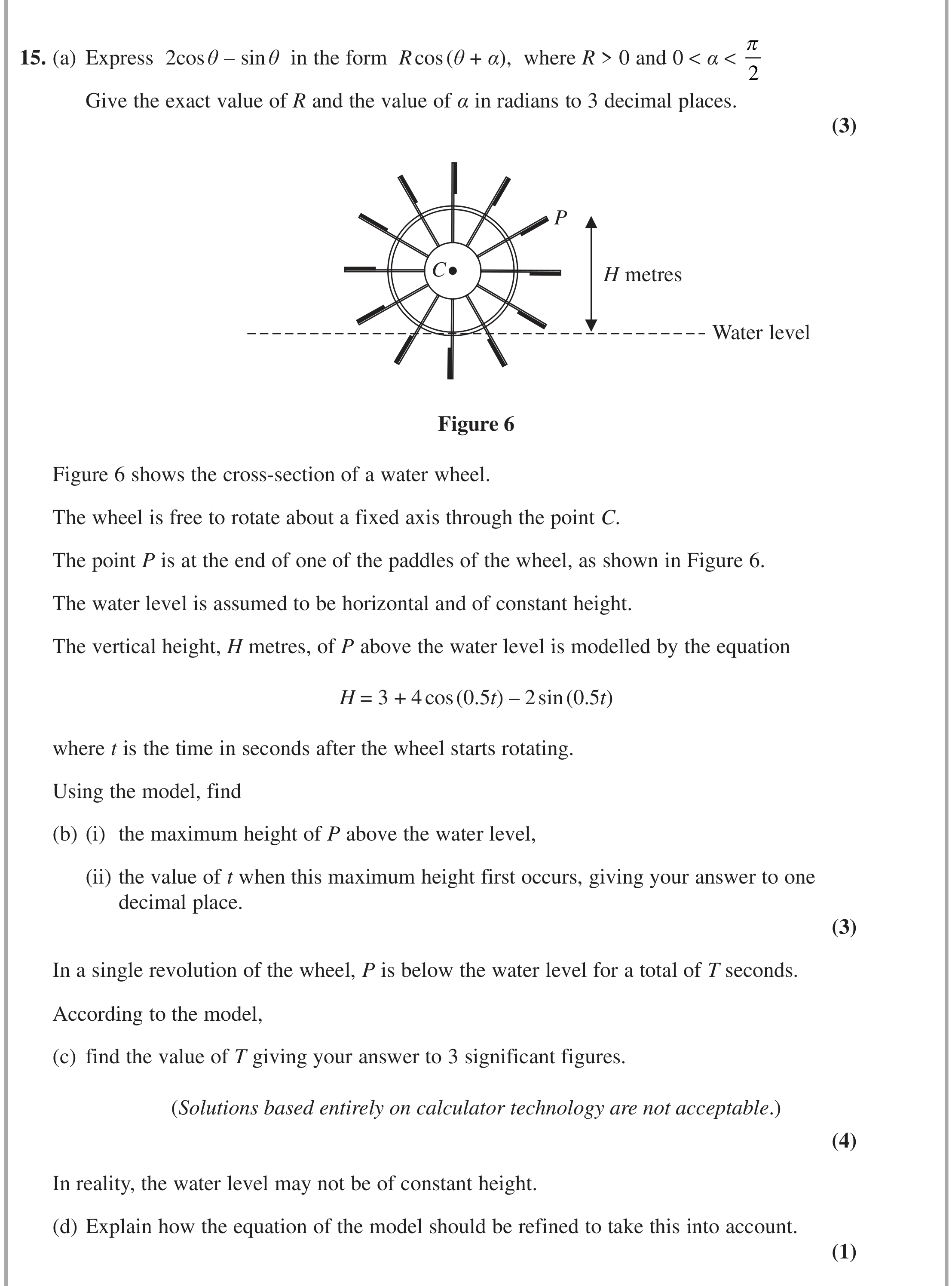 Question 15 — Trig — Edexcel October 2021