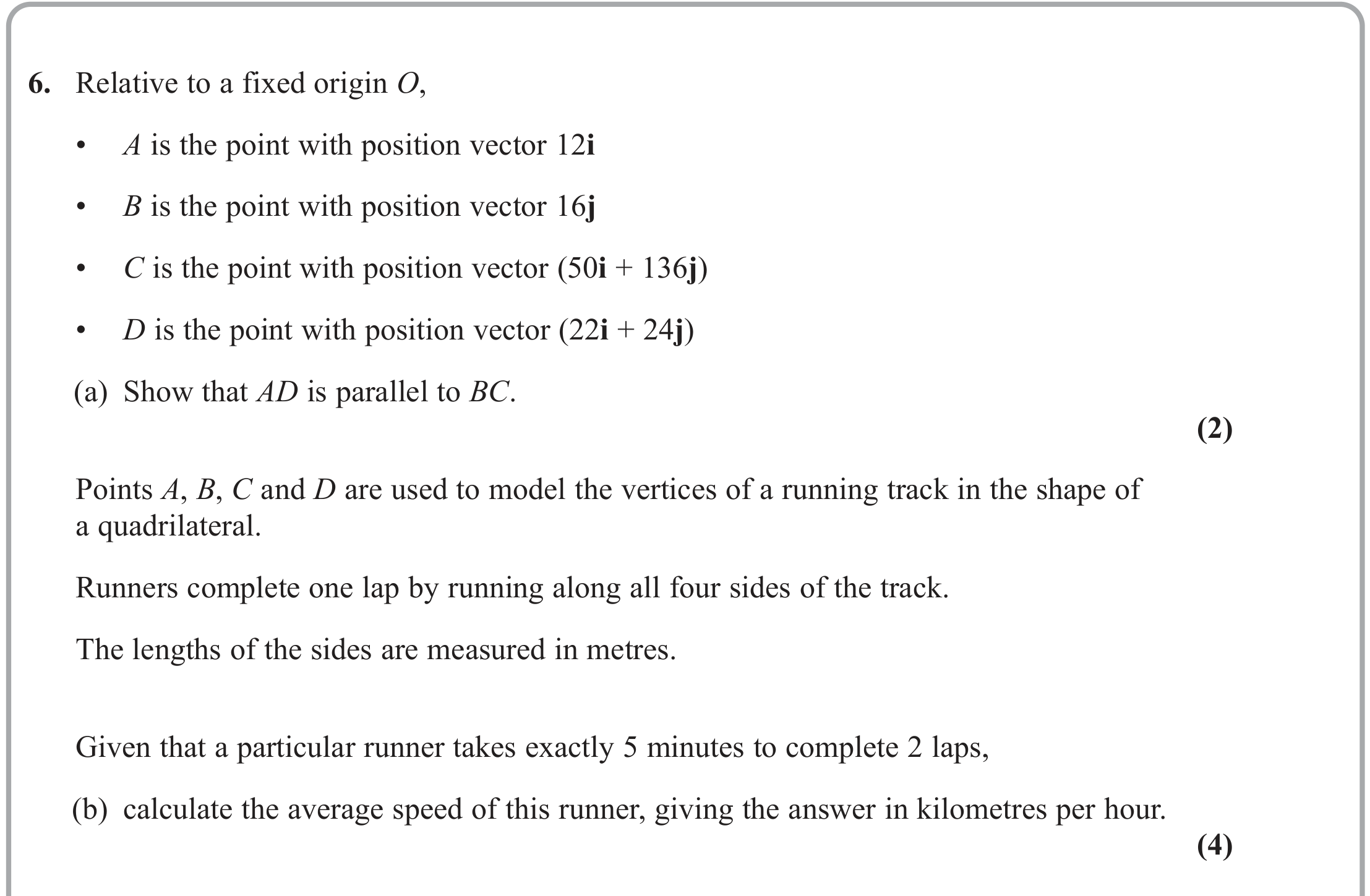 Question 6 — Vectors — Edexcel June 2023
