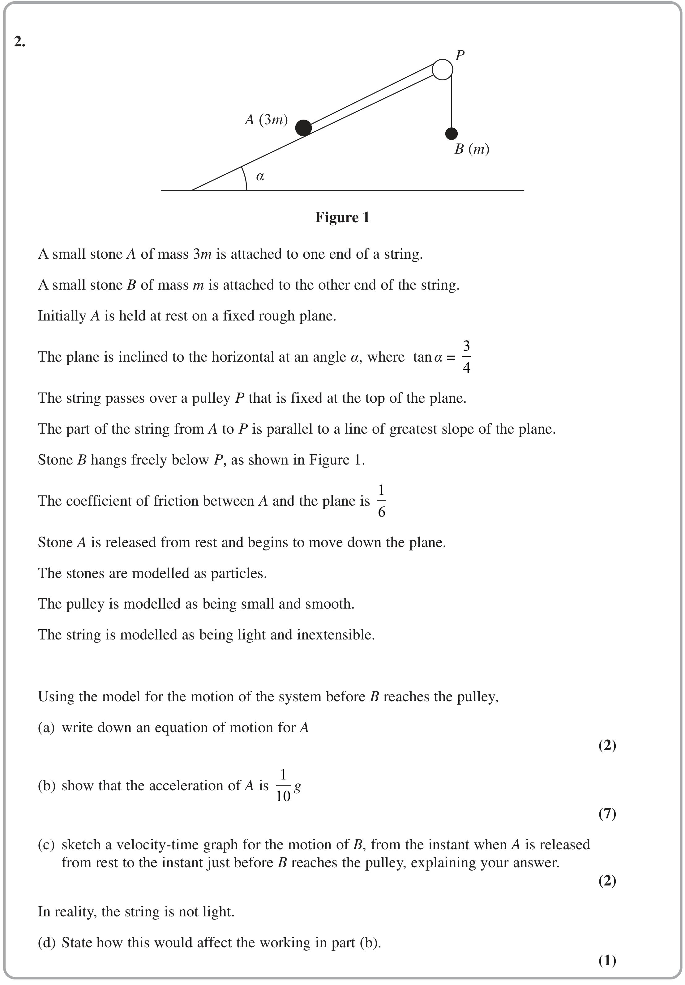 Question 8 — Forces and Friction, Pulleys — Edexcel October 2021