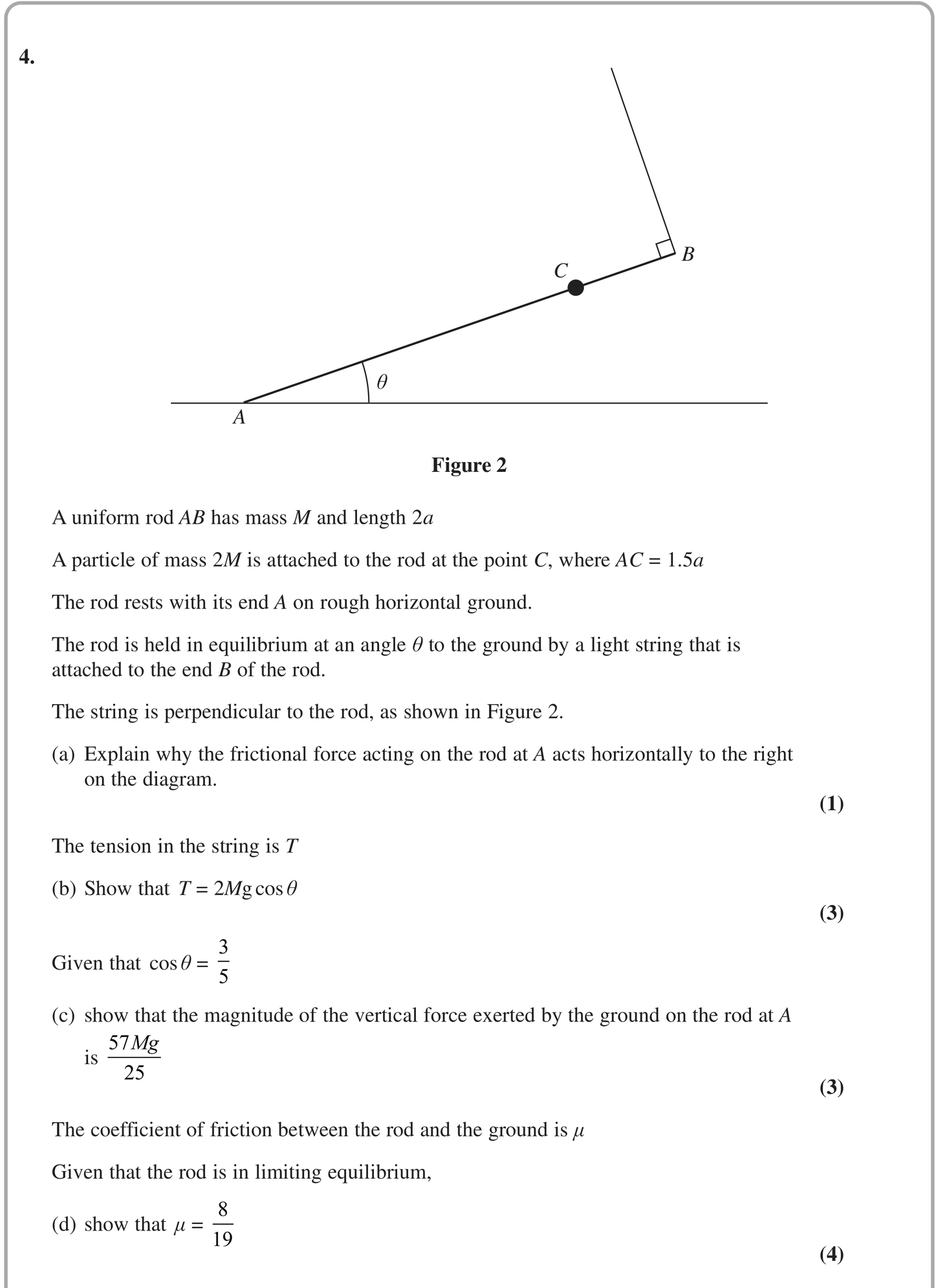 Question 10 — Moments — Edexcel June 2022