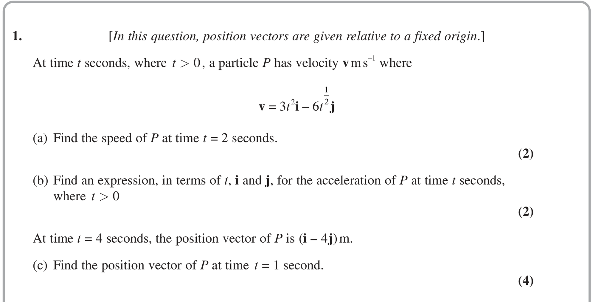 Question 7 — Variable Acceleration 2d — Edexcel June 2022