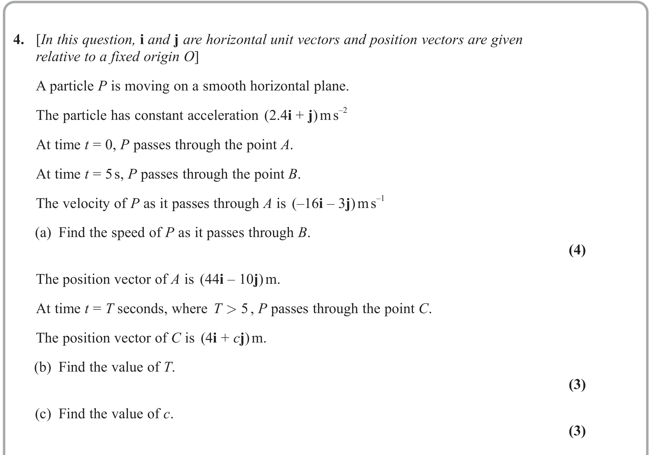 Question 10 — Constant Acceleration 2d — Edexcel June 2023