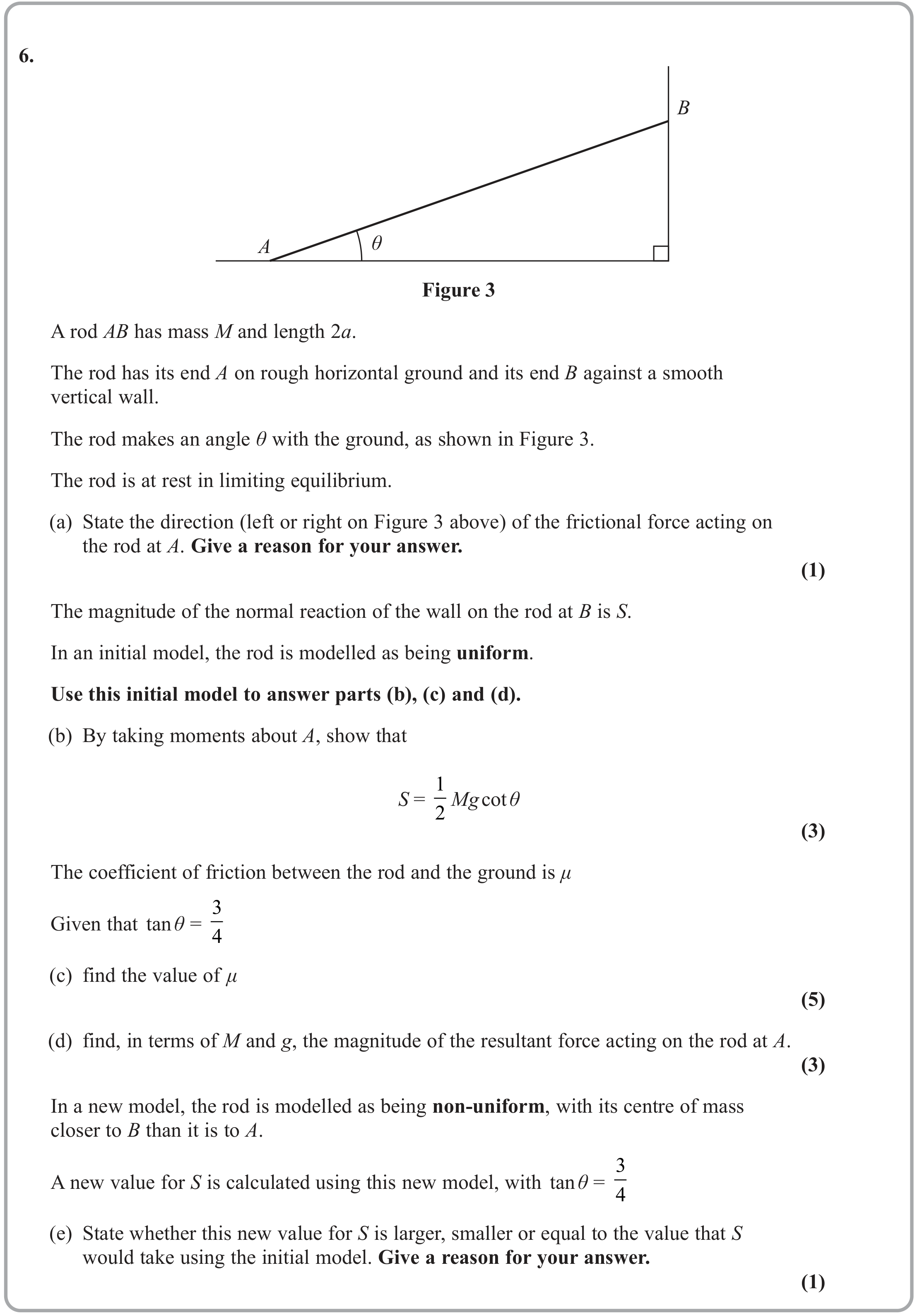 Question 12 — Moments — Edexcel June 2023