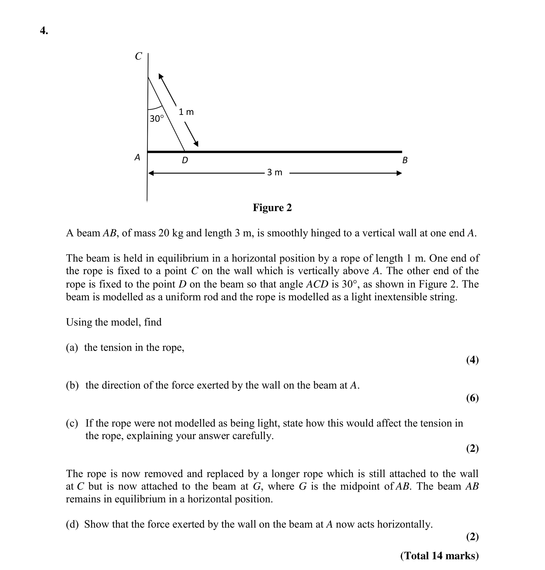 Question 9 — Moments — Edexcel Specimen