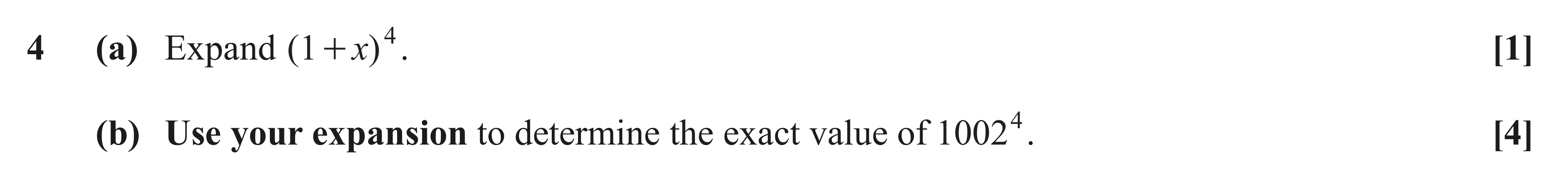 Question 4 — Binomial Expansion — OCR AS Maths November 2020