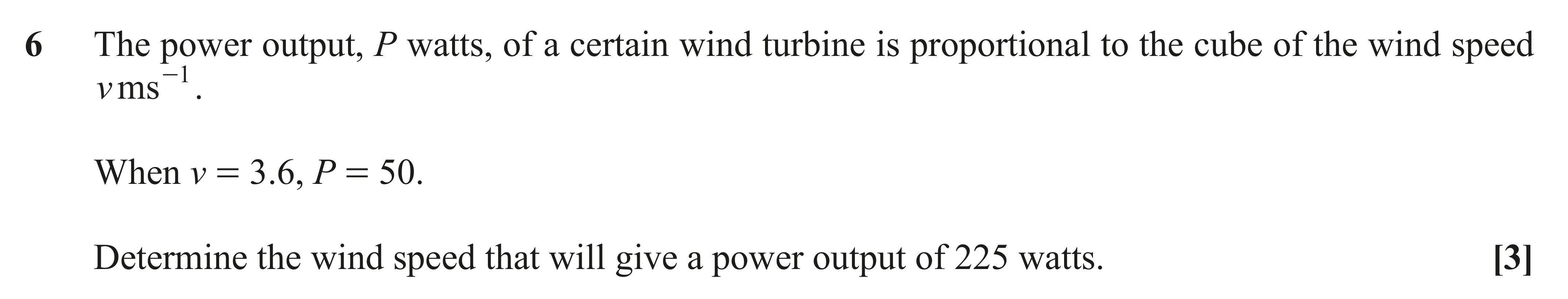 Question 6 — Algebra, Proportion — OCR AS Maths November 2021