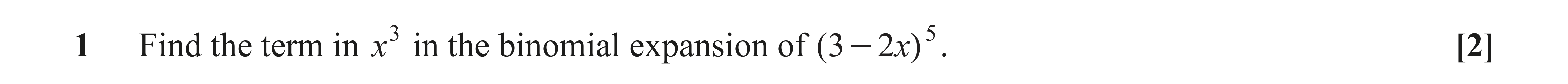 Question 1 — Binomial Expansion — OCR AS Maths June 2022