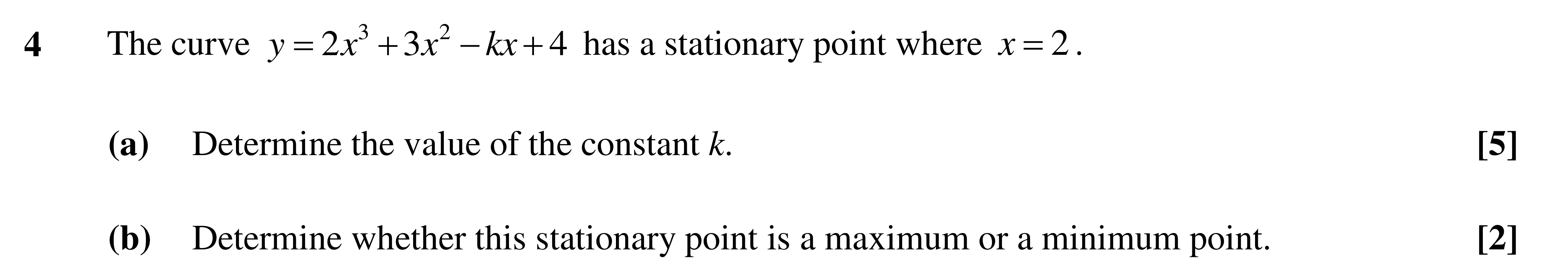 Question 4 — Differentiation — OCR AS Maths Sample Paper 2022
