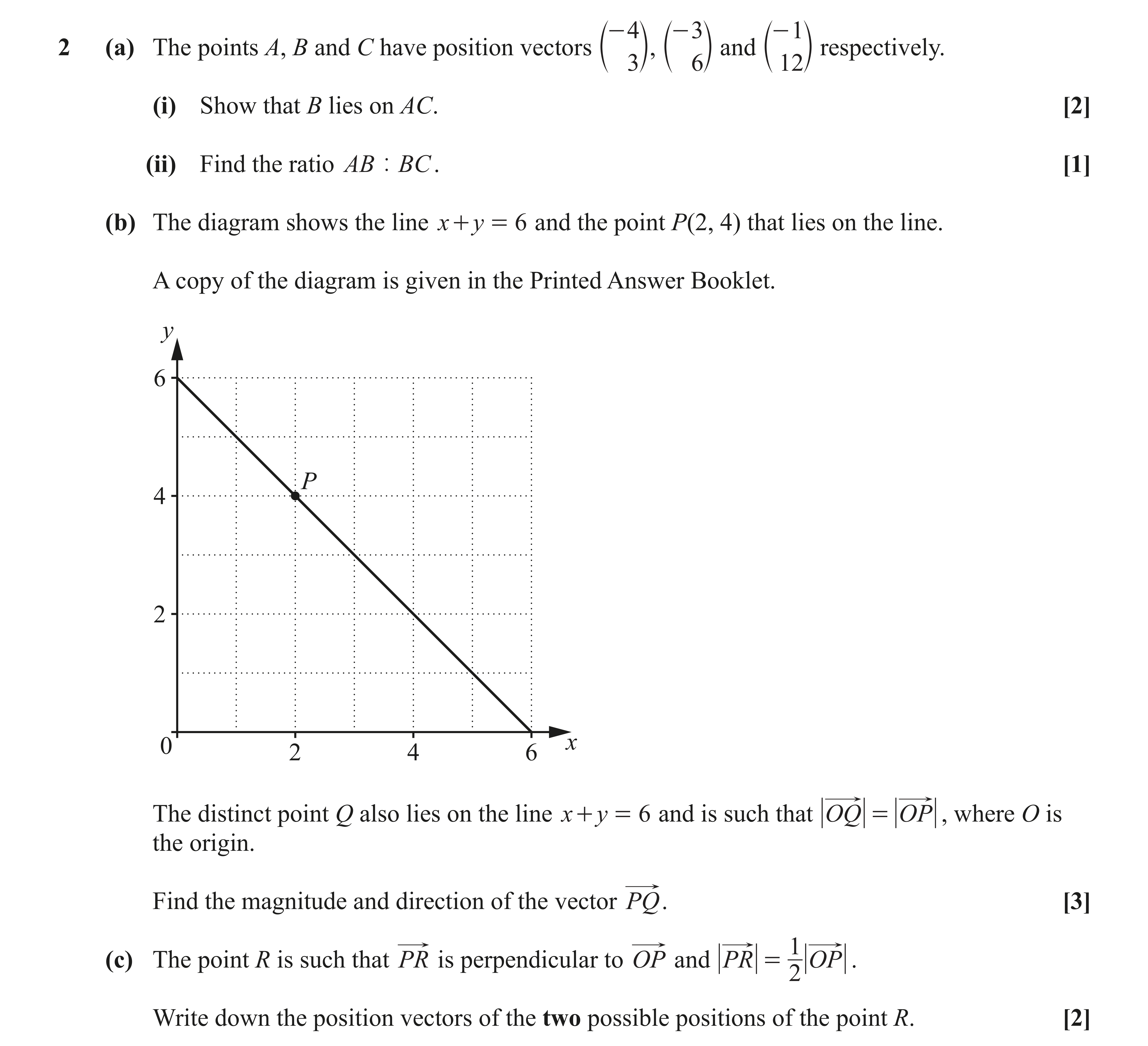 Question 2 — Vectors — OCR AS Maths June 2023