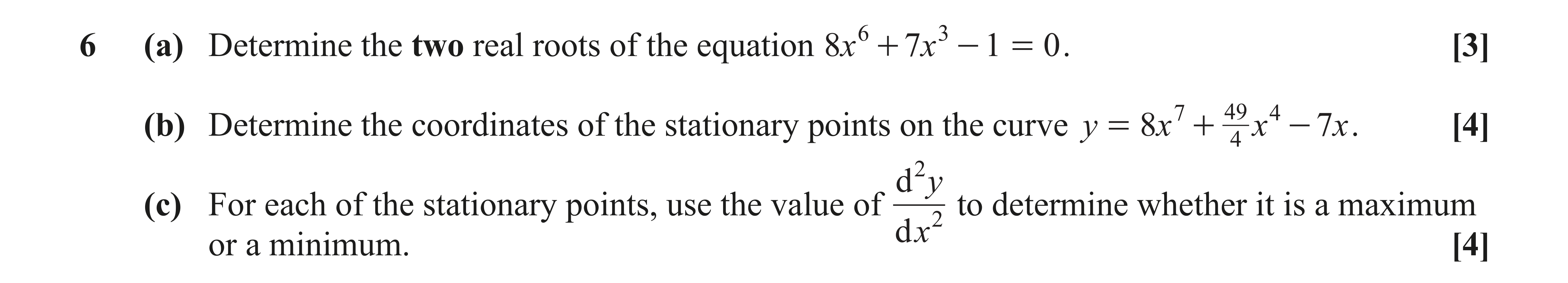 Question 6 — Quadratics, Differentiation — OCR AS Maths June 2023