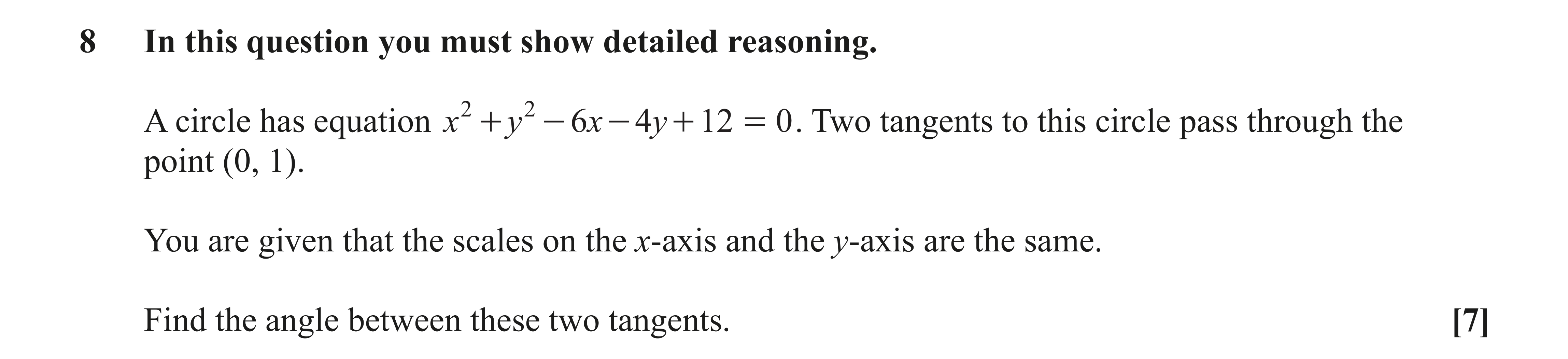 Question 8 — Circles — OCR AS Maths June 2023