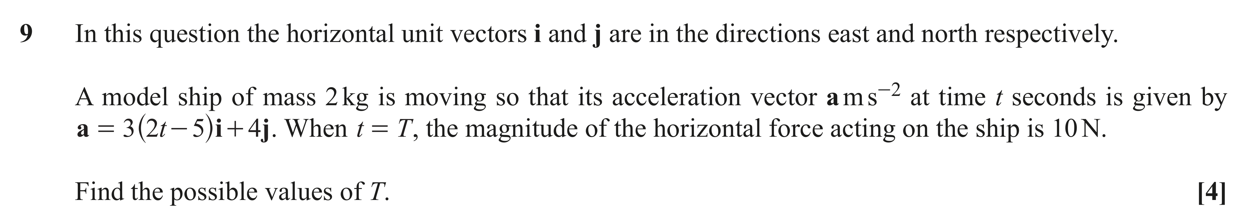 Question 9 — Forces as Vectors — OCR AS Maths June 2018