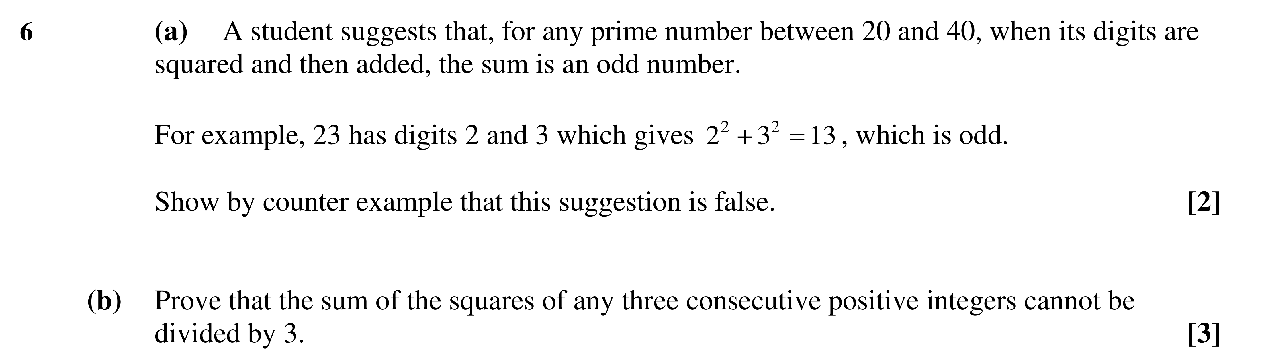 Question 6 — Proof — OCR AS Maths Sample Paper 2018