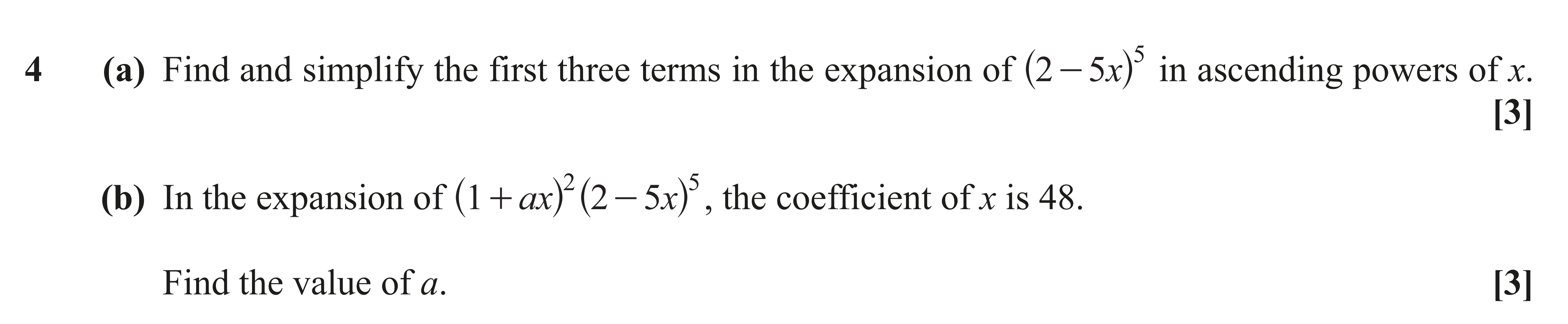 Question 4 — Binomial Expansion — OCR AS Maths June 2019