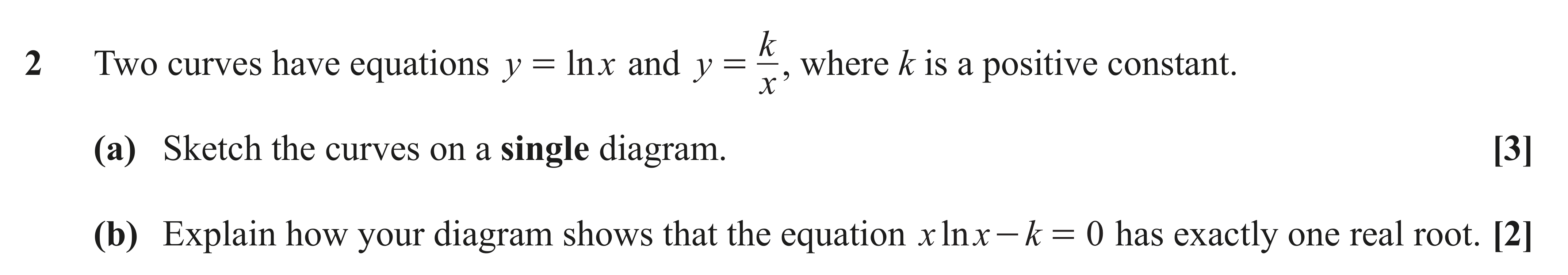 Question 2 — Graph Sketching, Reciprocal Graphs — OCR AS Maths November 2020