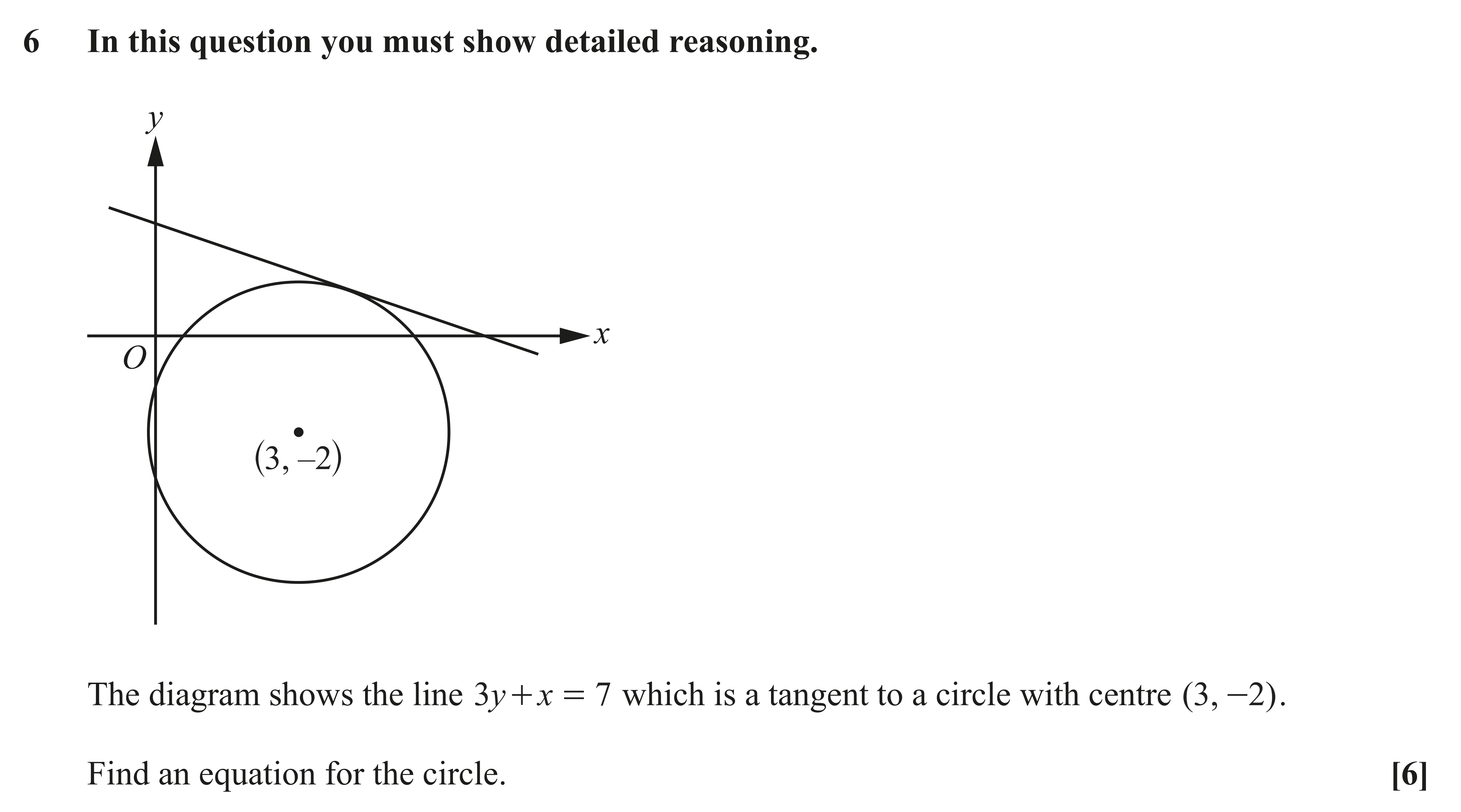 Question 6 — Circles — OCR AS Maths November 2020