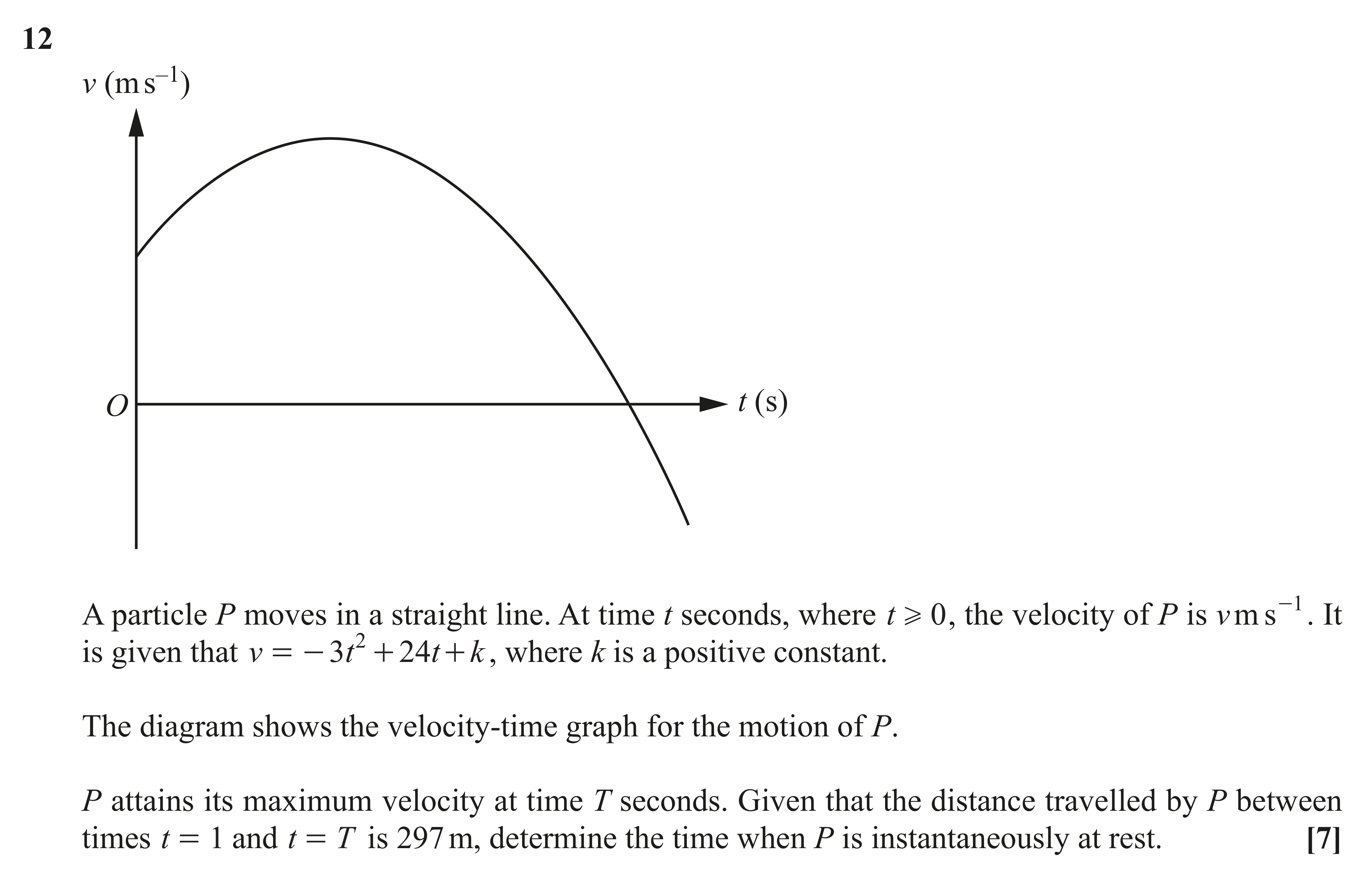 Question 12 — Variable Acceleration 1d — OCR AS Maths November 2021