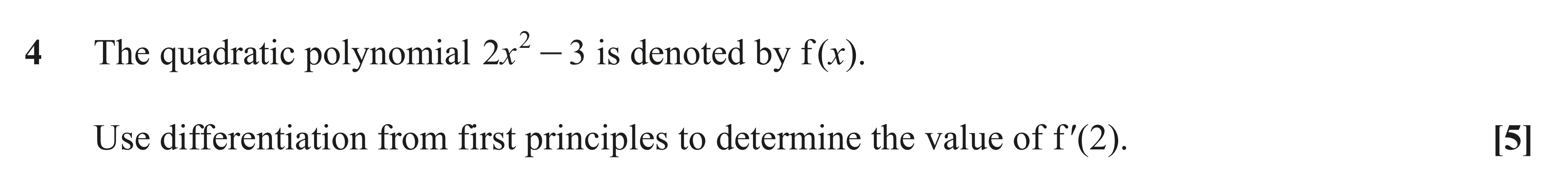Question 4 — Differentiation — OCR AS Maths November 2021