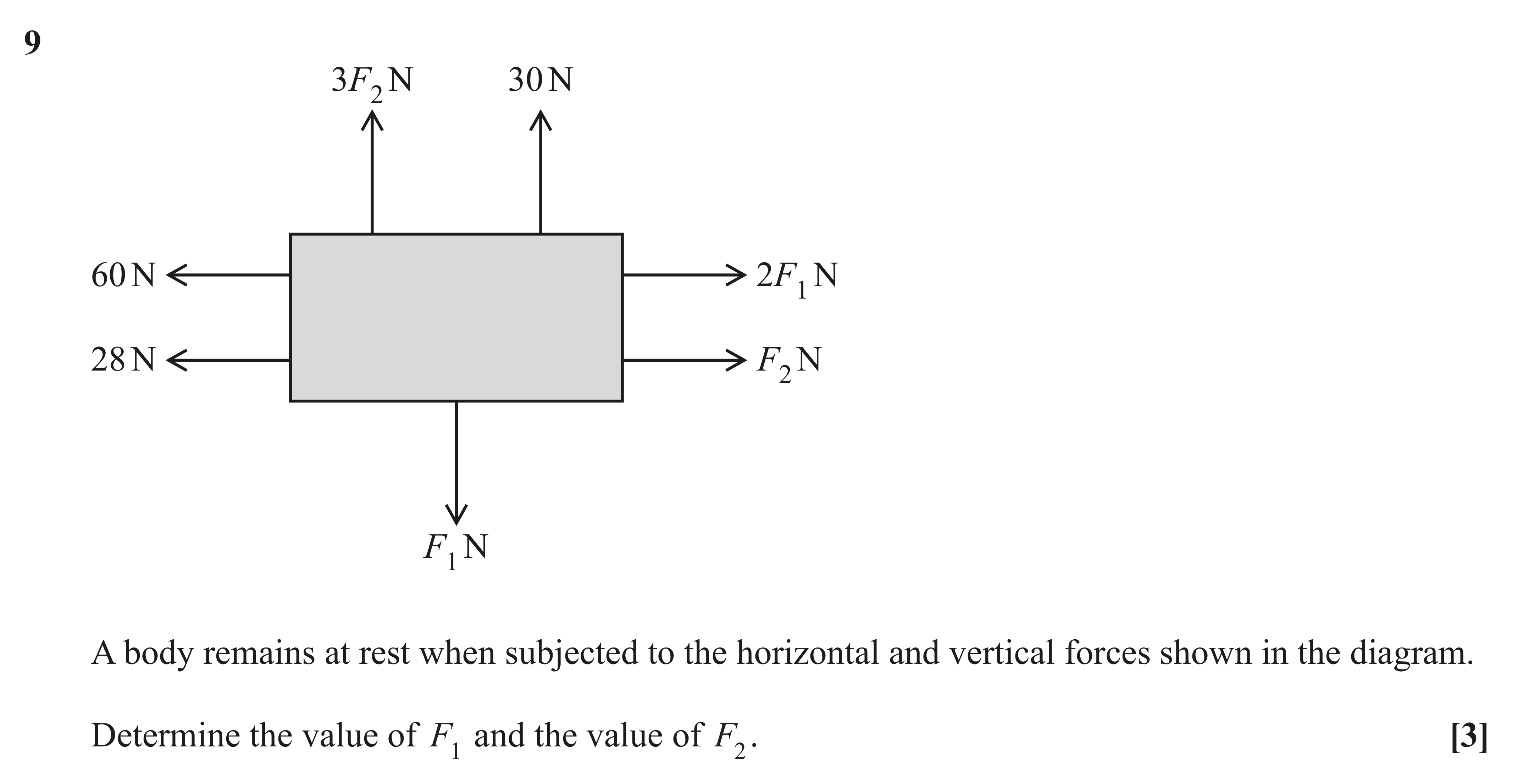 Question 9 — Forces 2d — OCR AS Maths November 2021