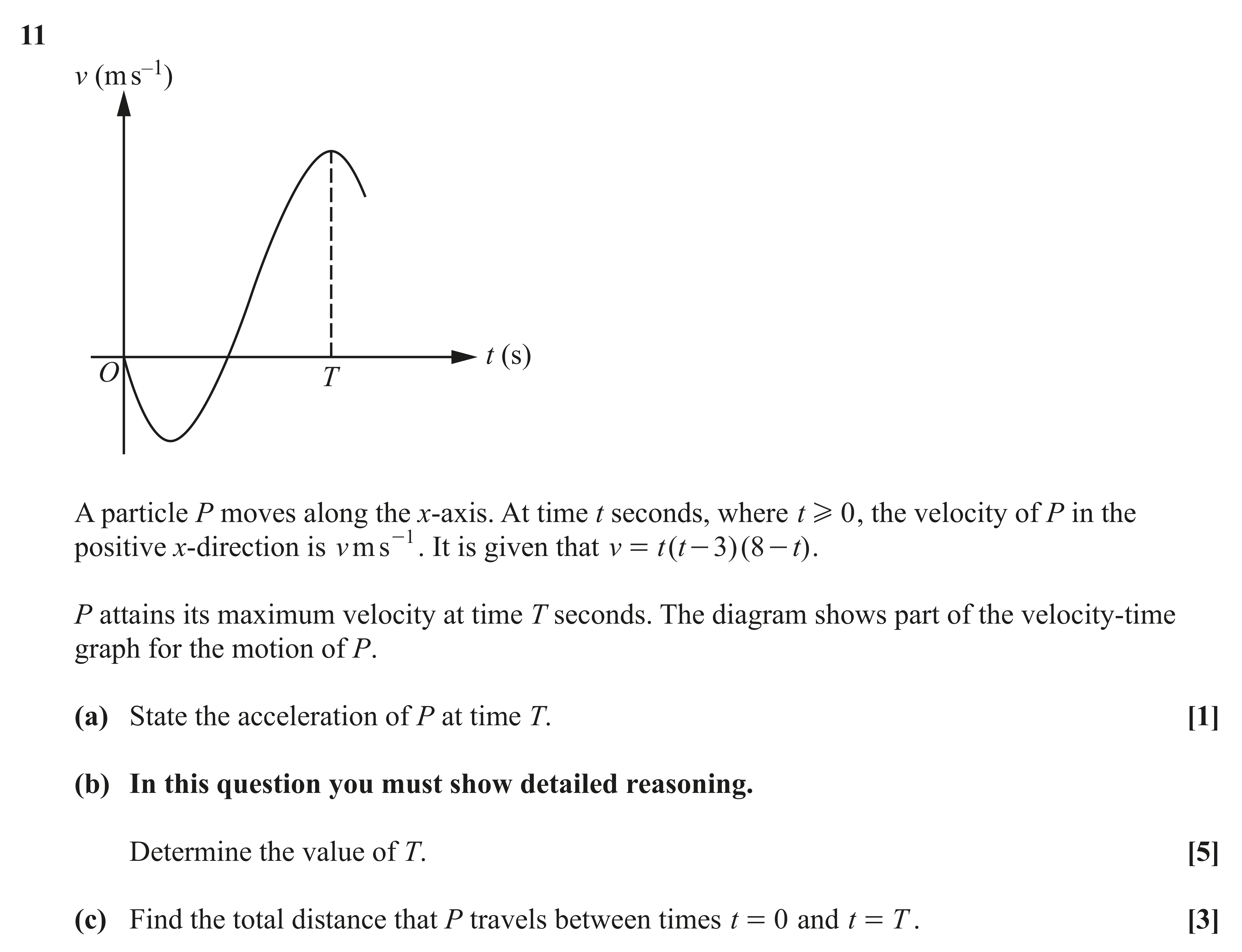 Question 11 — Variable Acceleration 1d — OCR AS Maths June 2022