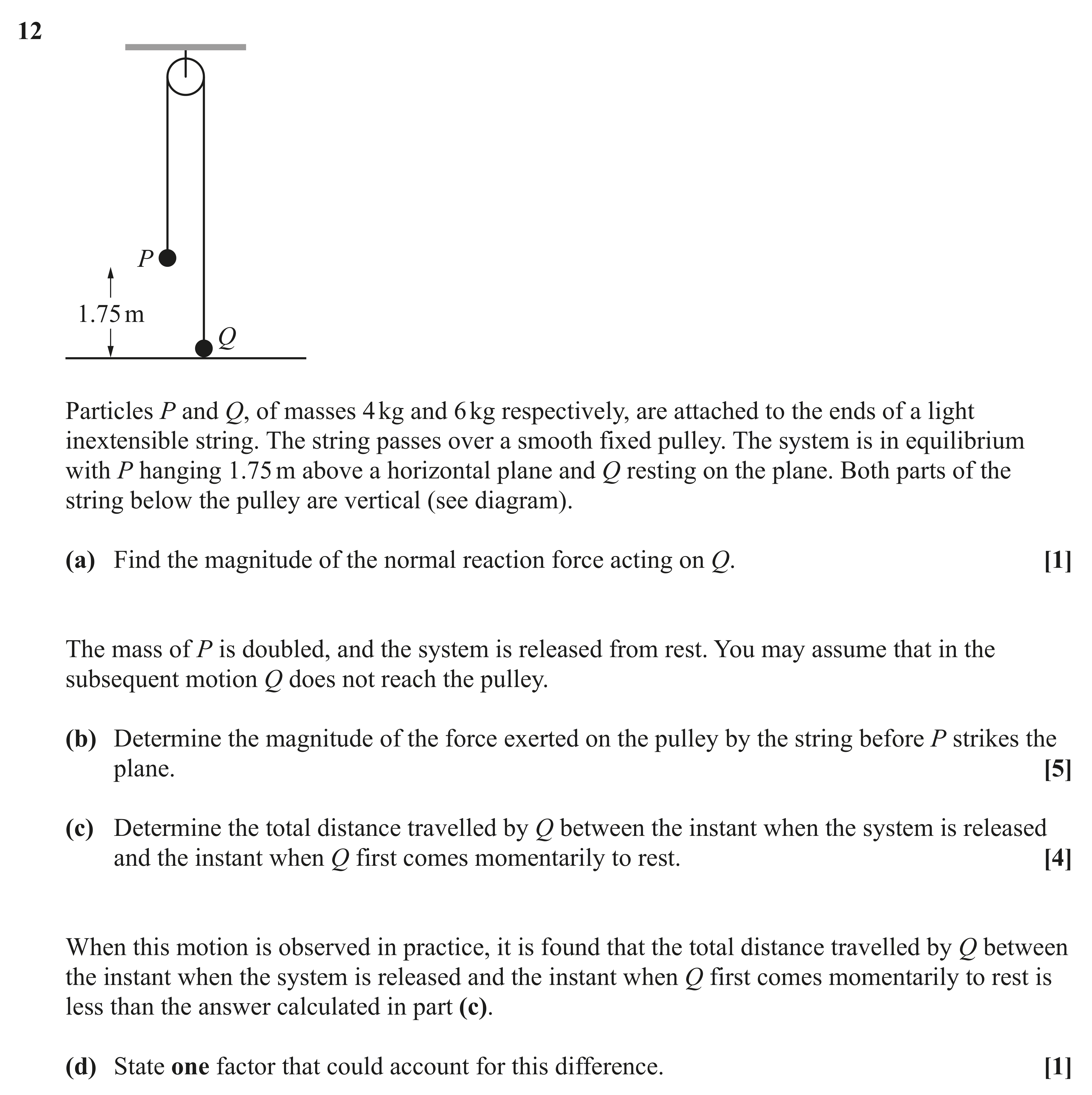 Question 12 — Pulleys — OCR AS Maths June 2022