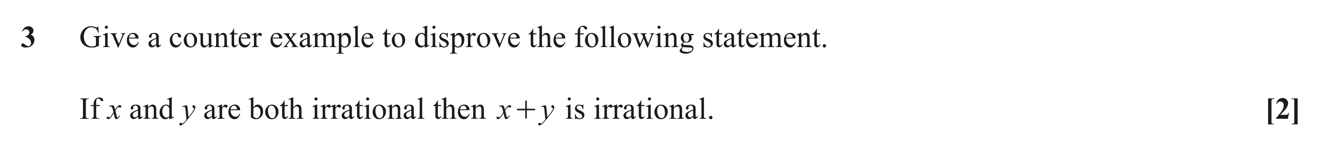 Question 3 — Proof — OCR AS Maths June 2022