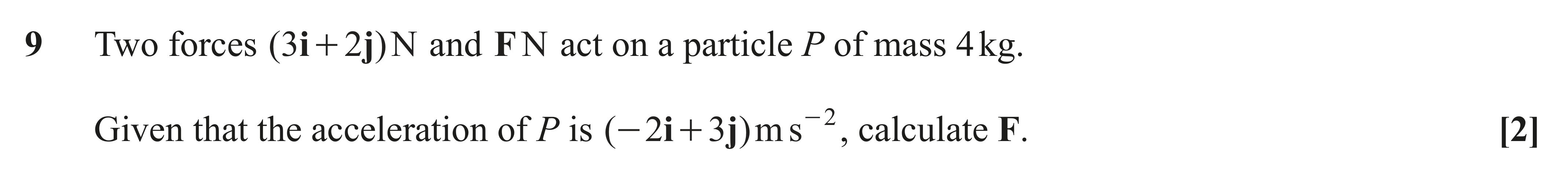 Question 9 — Forces as Vectors — OCR AS Maths June 2022