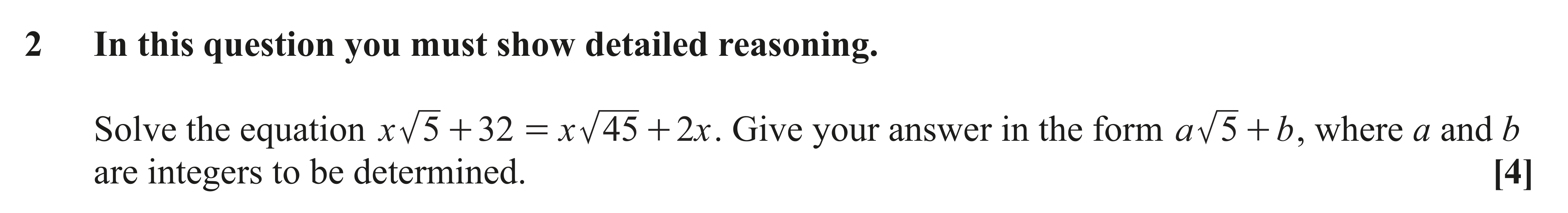 Question 2 — Indices and Surds — OCR AS Maths June 2023