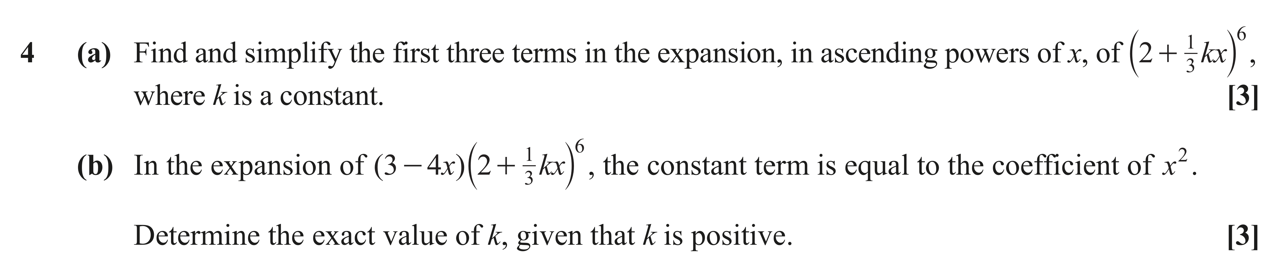 Question 4 — Binomial Expansion — OCR AS Maths June 2023