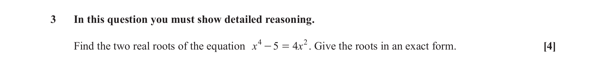 Question 3 — Quadratics — OCR June 2018